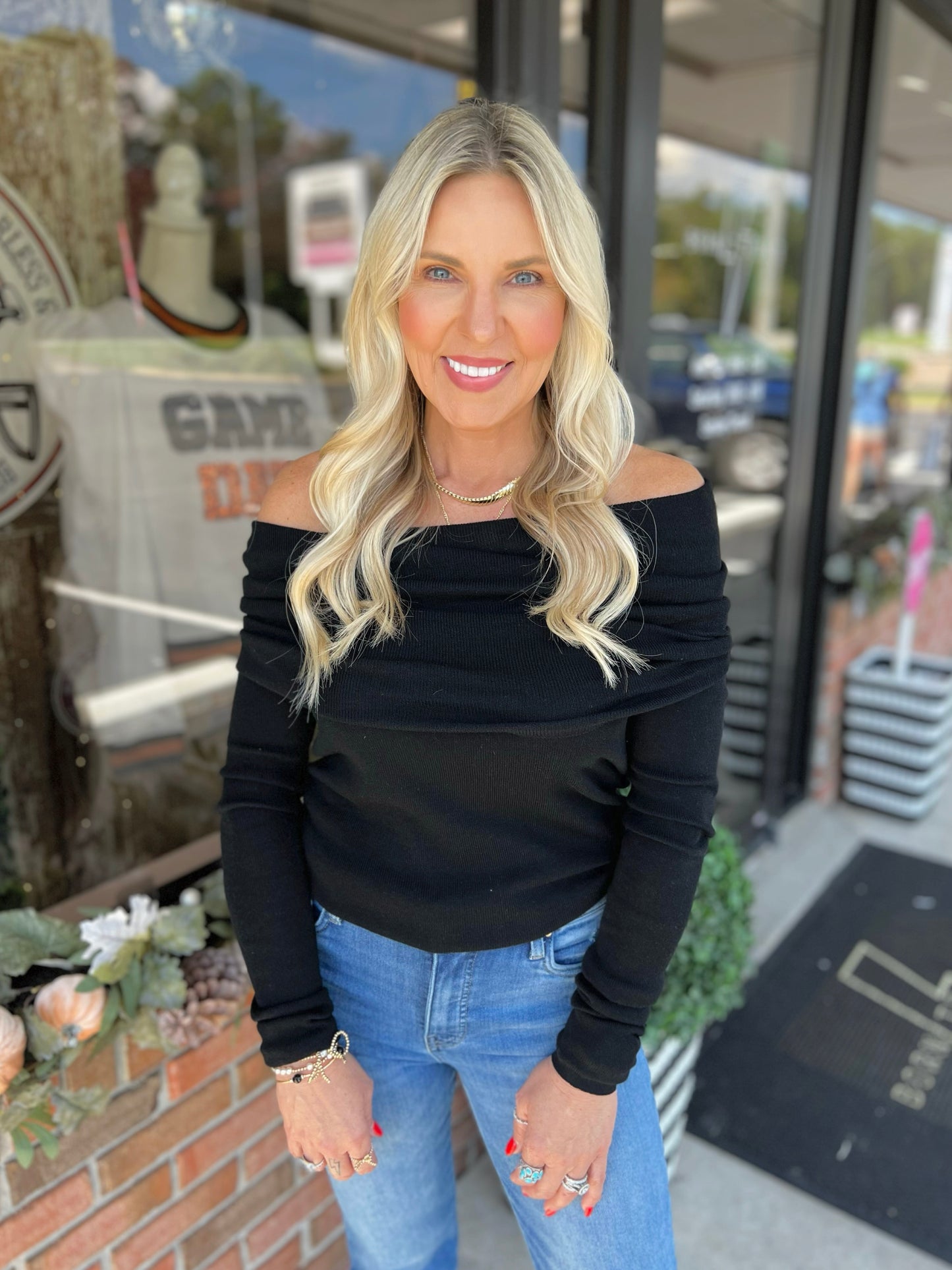 Off Shoulder Sweater Top