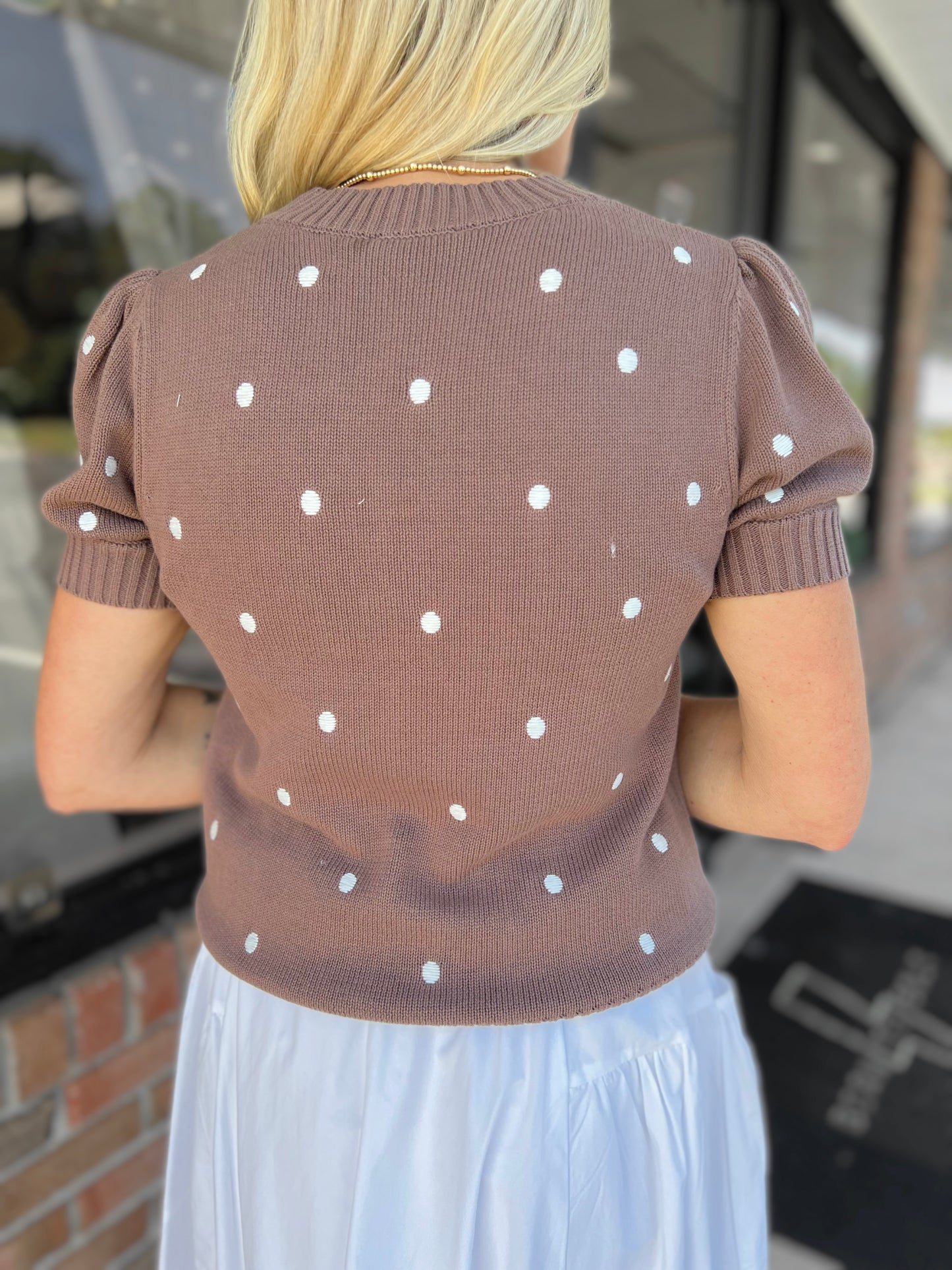 Polka Dot Embroidered Sweater