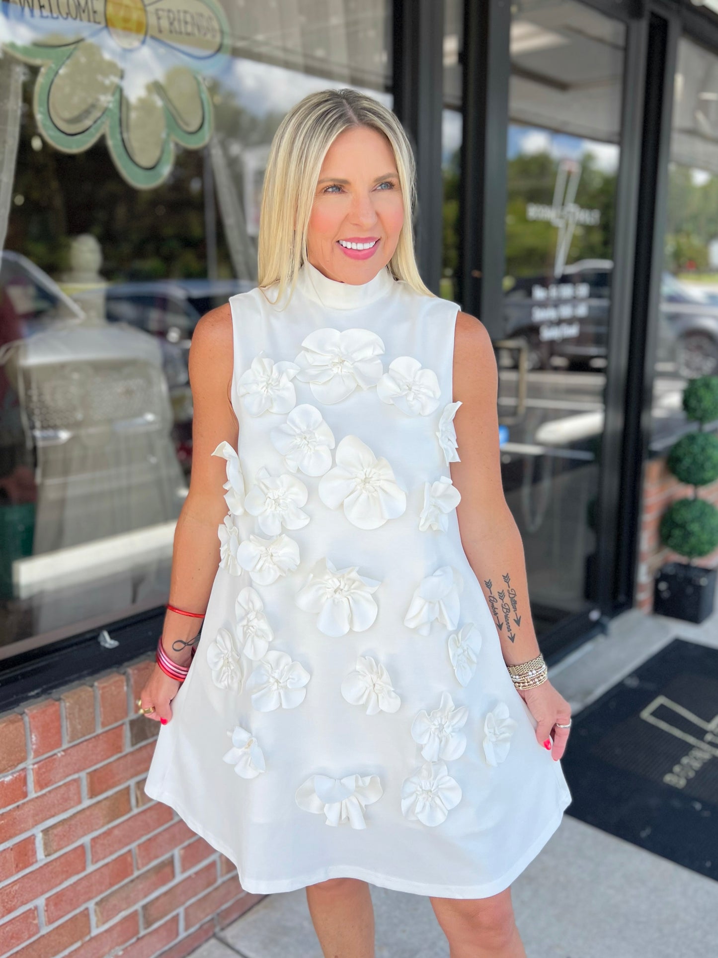 3D Flower Mini Dress