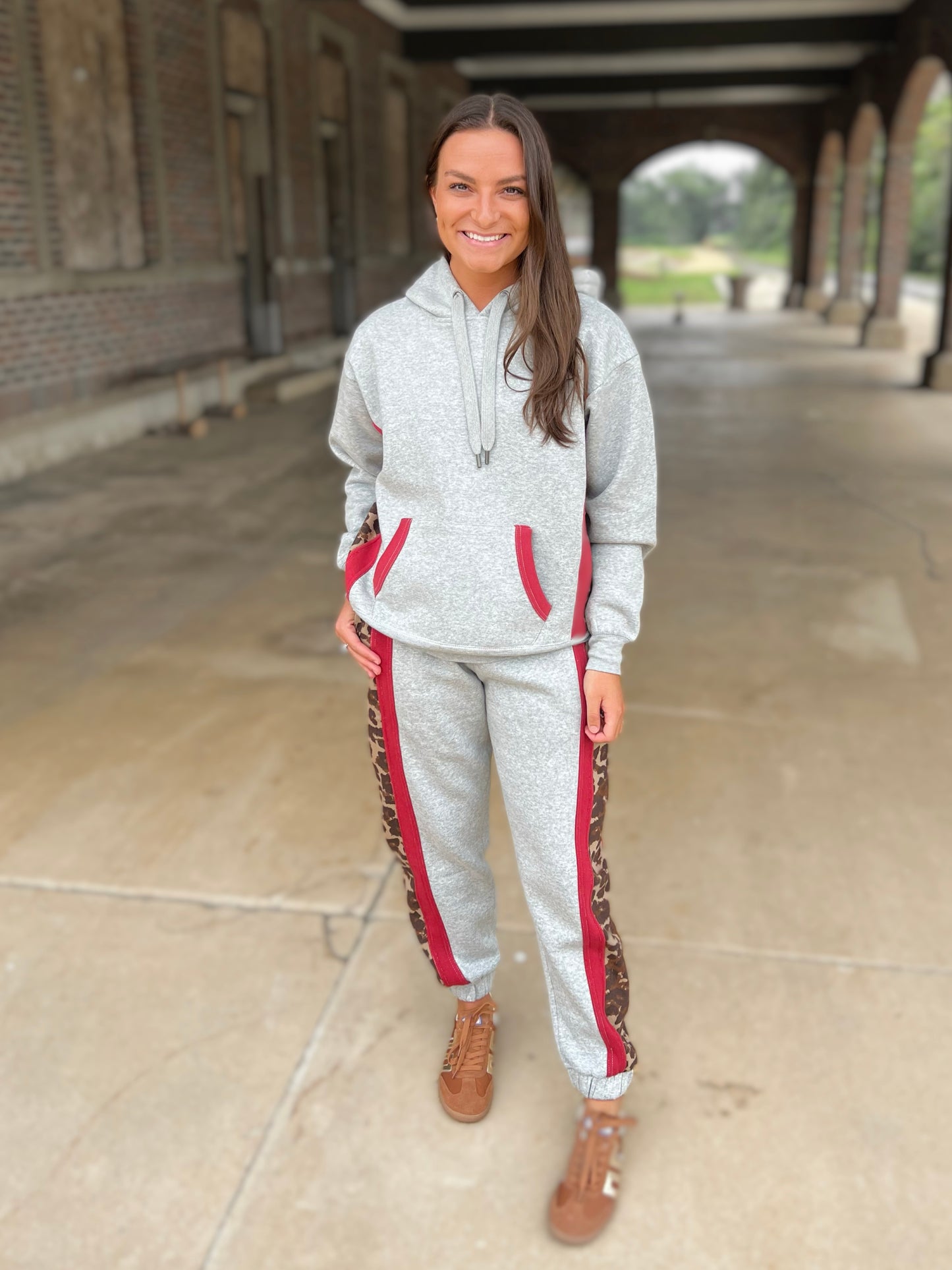 VH Leopard Print & Red Taping Jogger