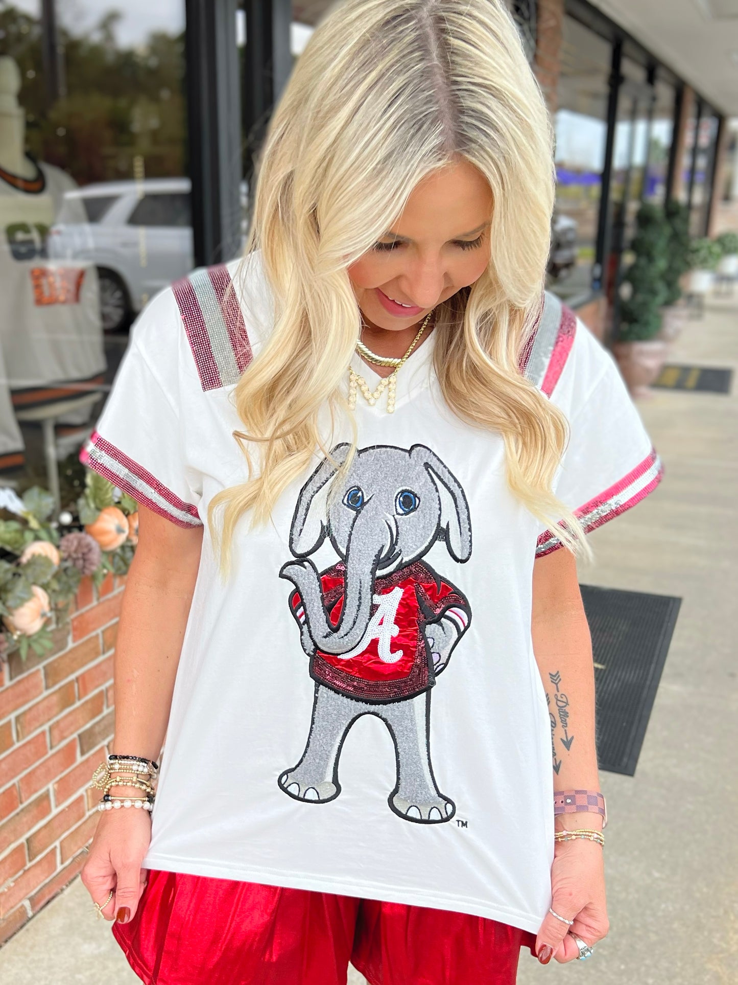 QOS Alabama Elephant Jersey Tee