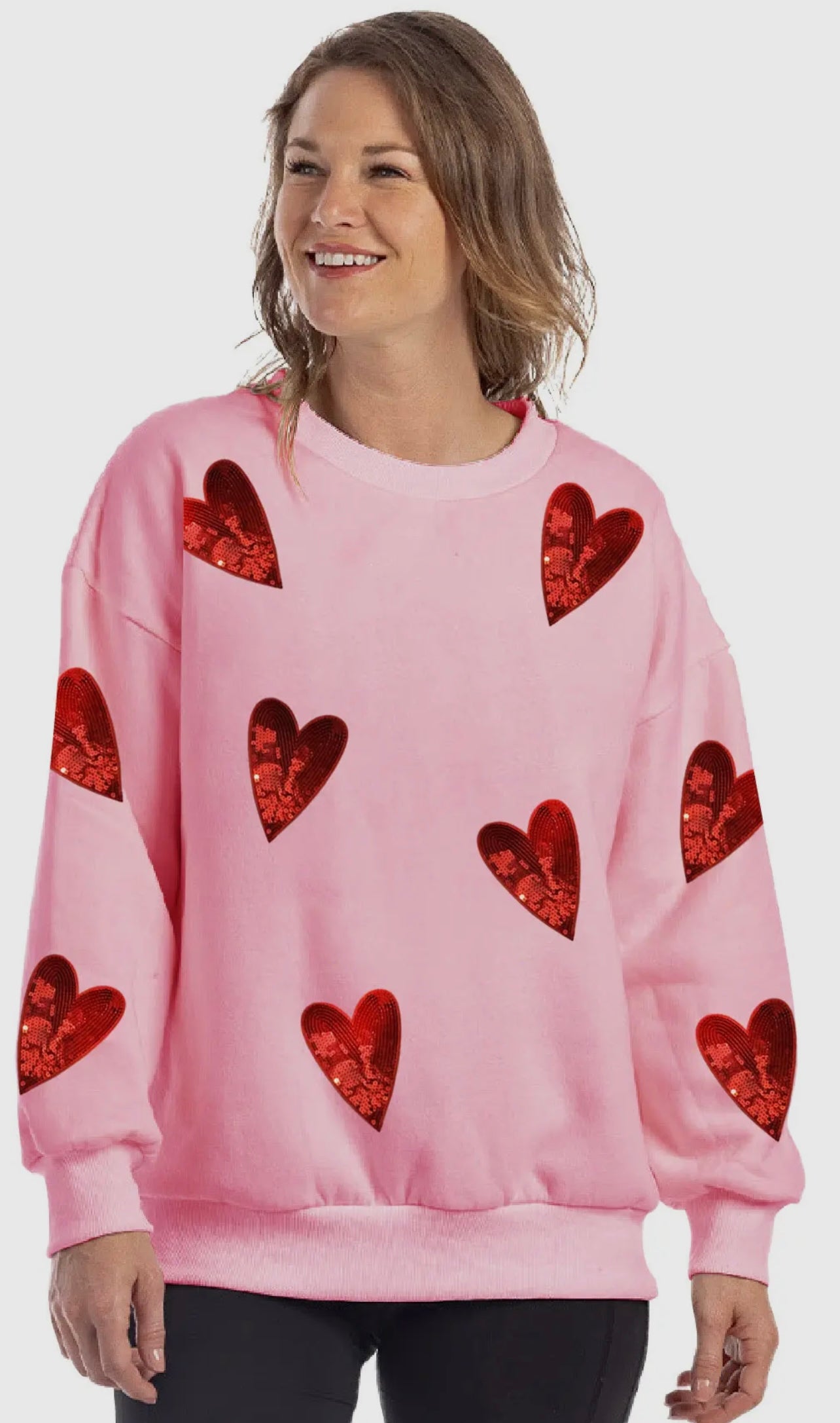 Sequined Hearts Sweatshirt