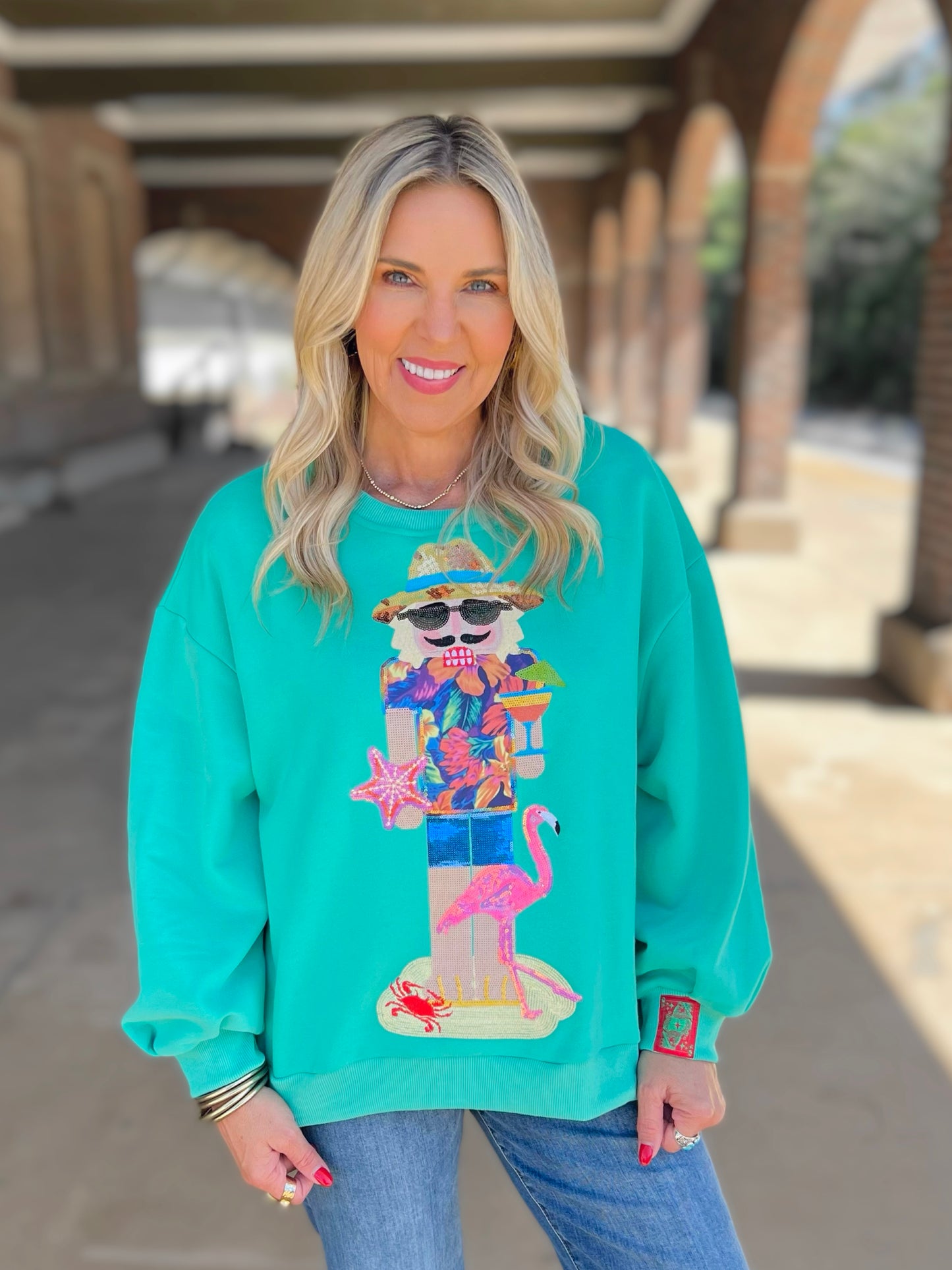 QOS Tropical Vacation Nutcracker Sweatshirt