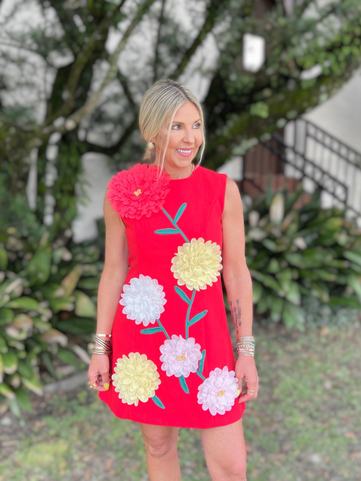 3D Garden Party Mini Dress