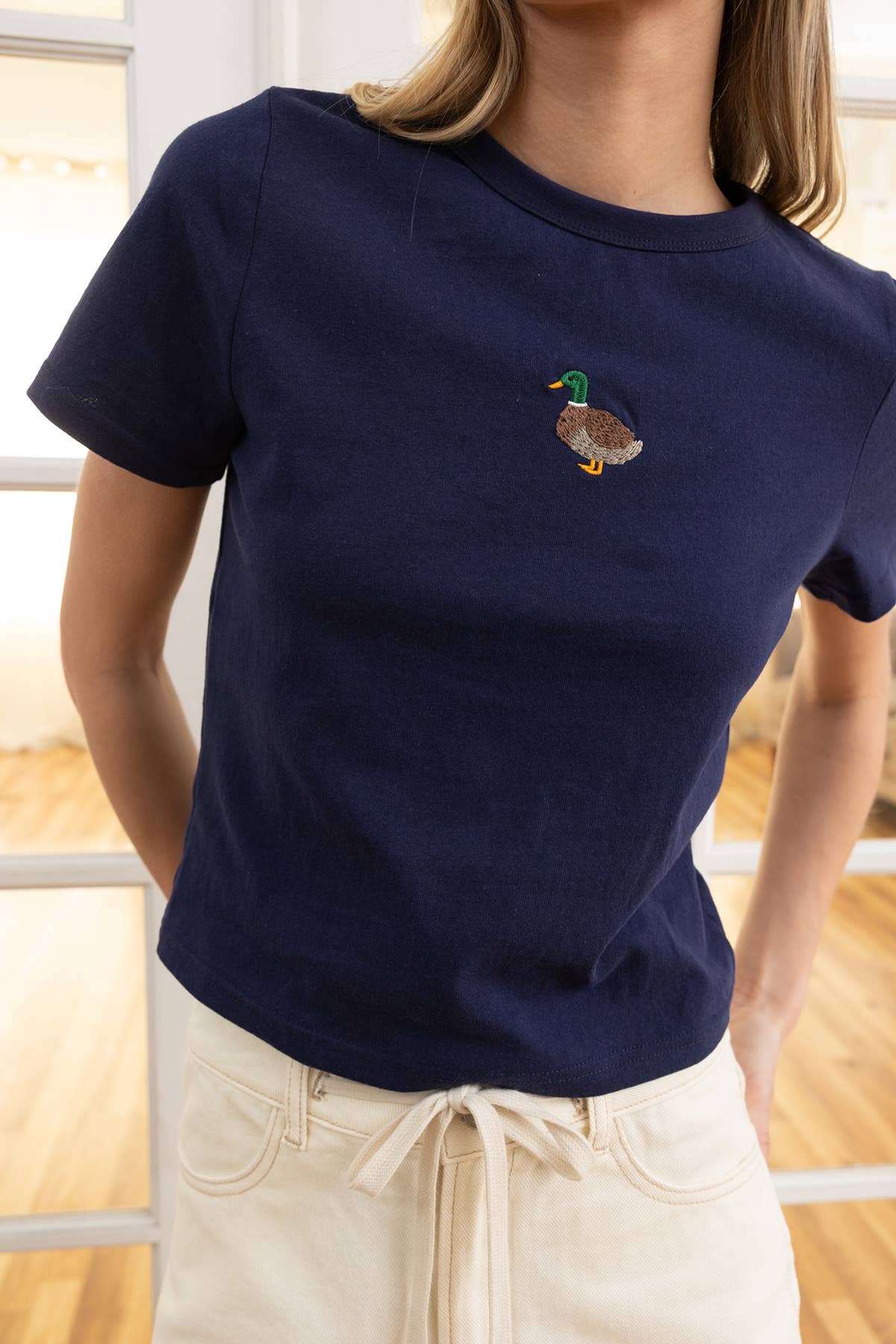 Mini Duck Embroidered Tee
