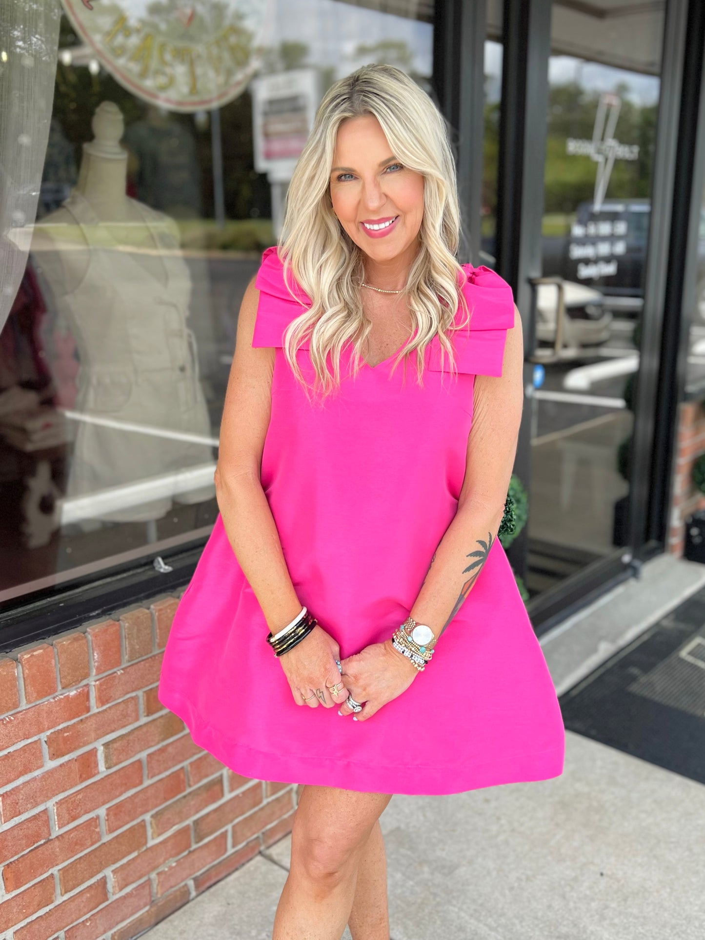 Alani Bow Trapeze Mini Dress