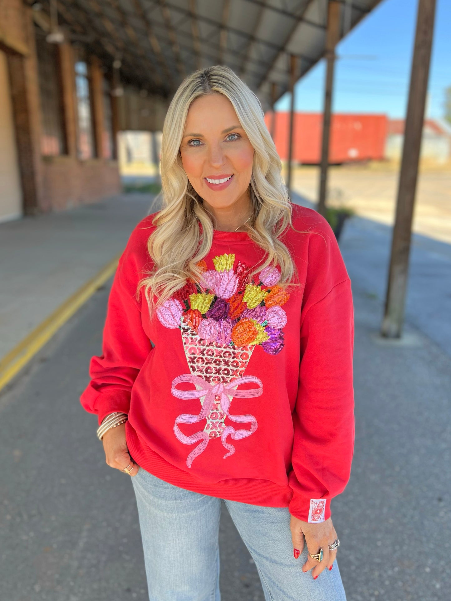 QOS Valentines Bouquet Sweatshirt