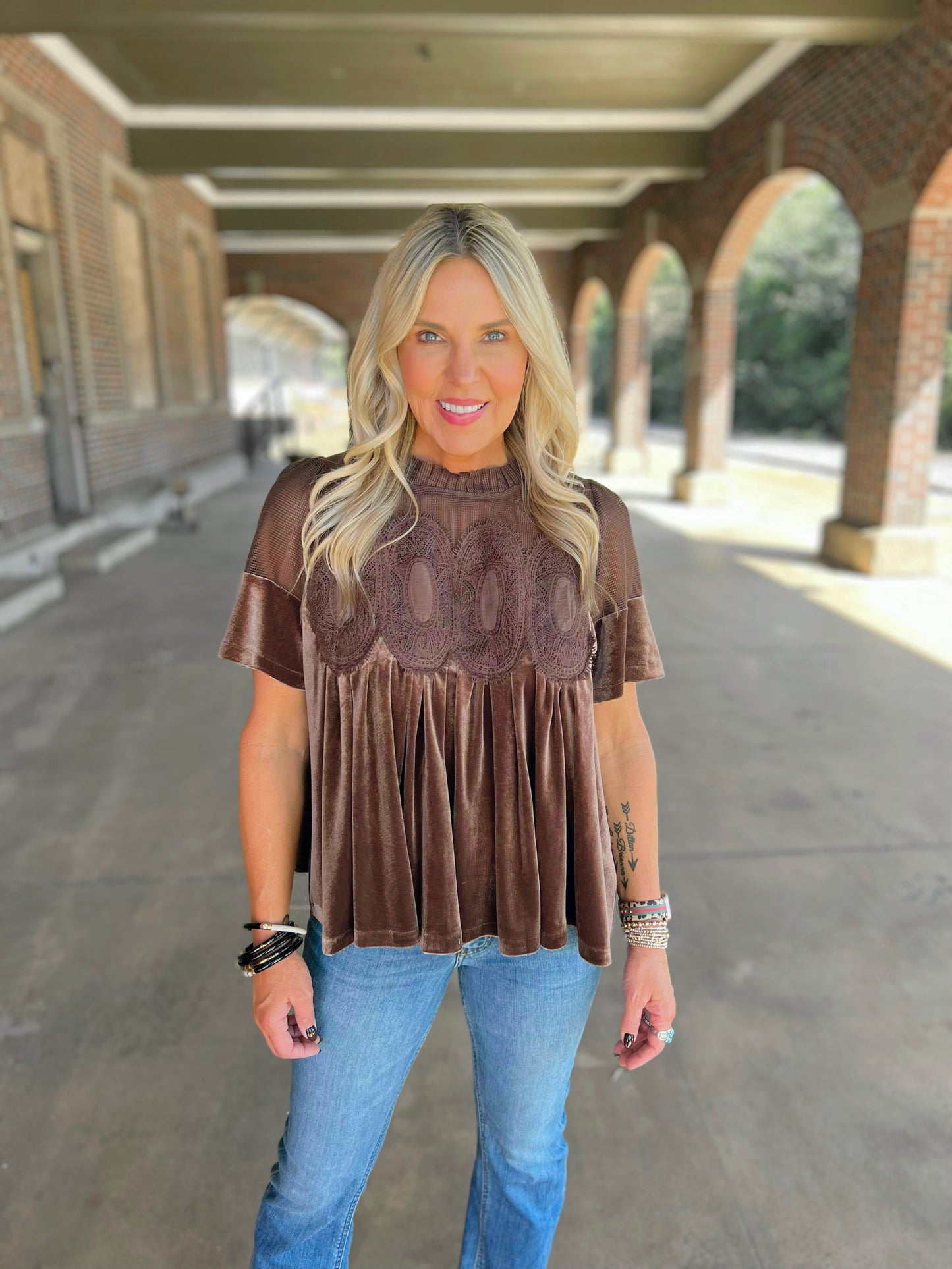 Velvet Lace Top