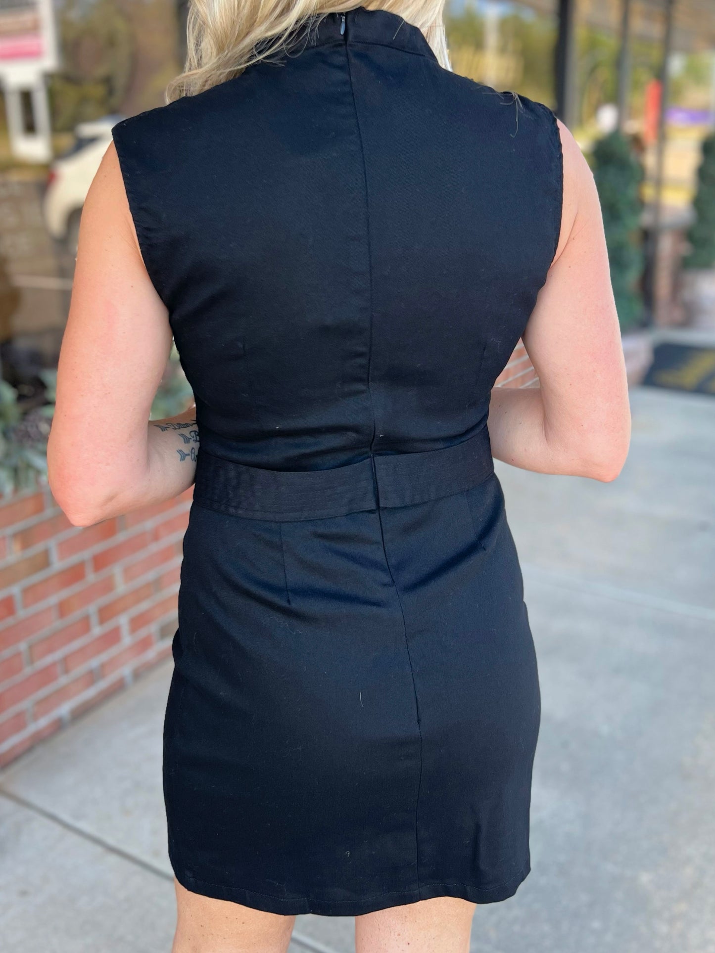 Criss Cross Buckle Dress