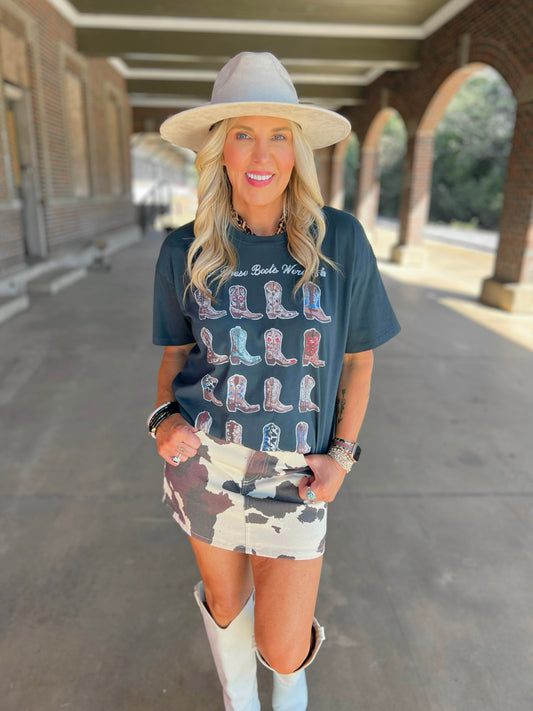 Cow Print Mini Skirt