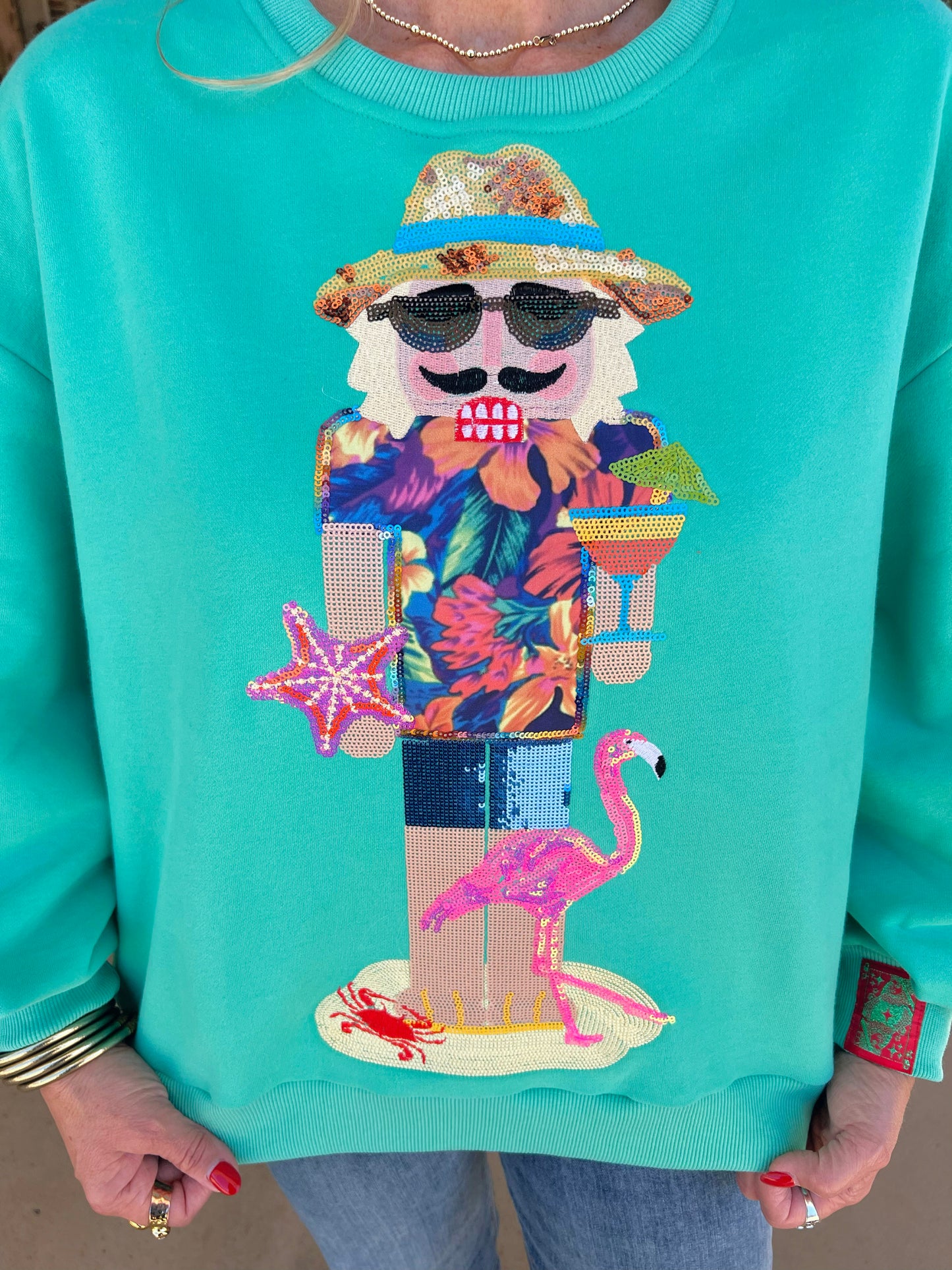 QOS Tropical Vacation Nutcracker Sweatshirt