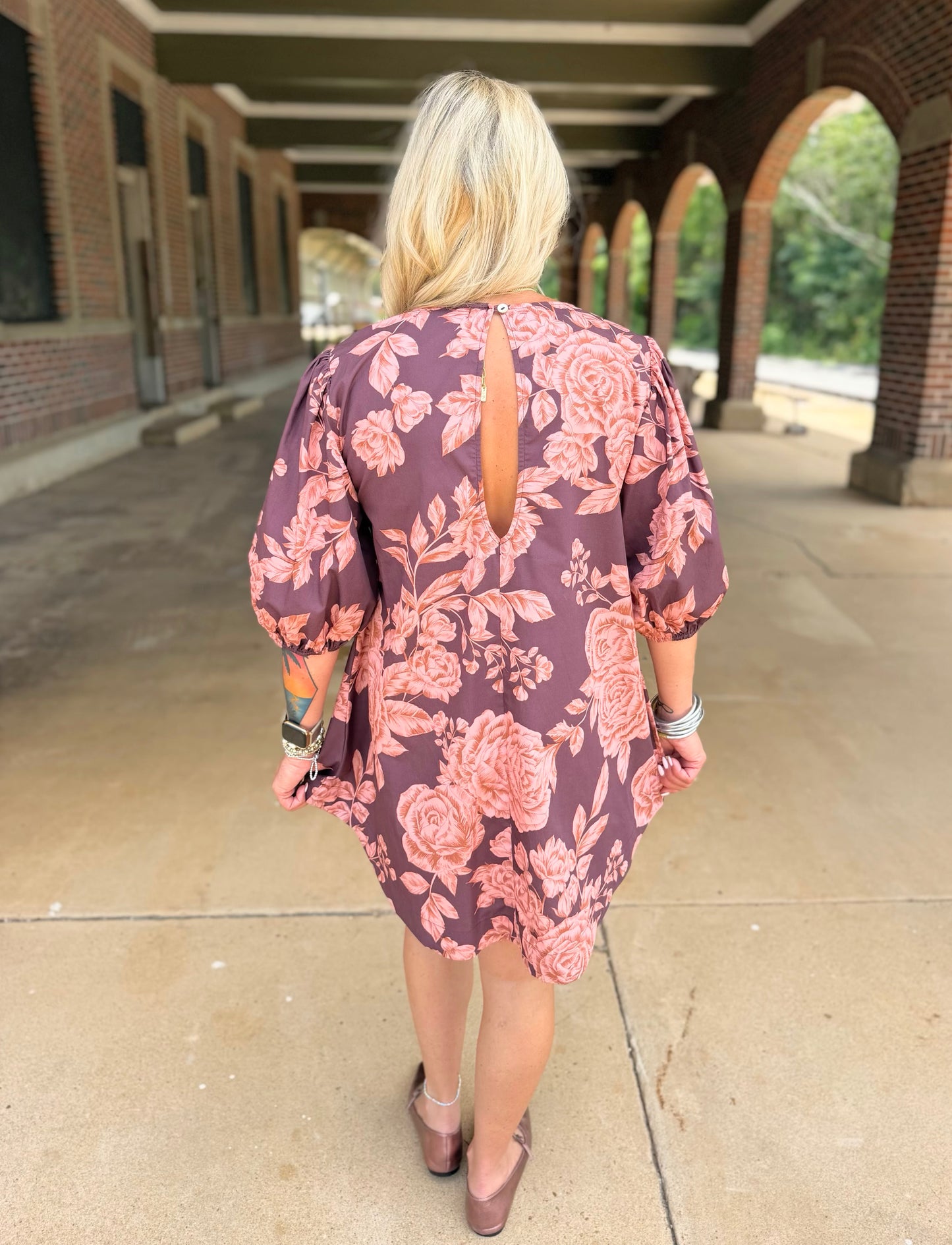 Rose Floral Mini Dress