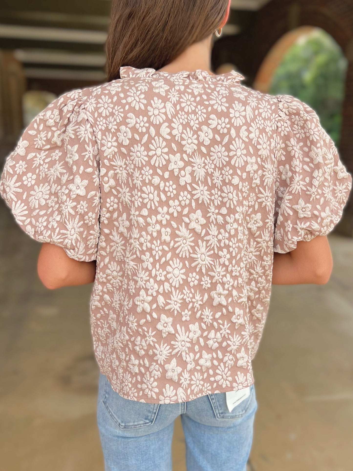 Textured Floral Top