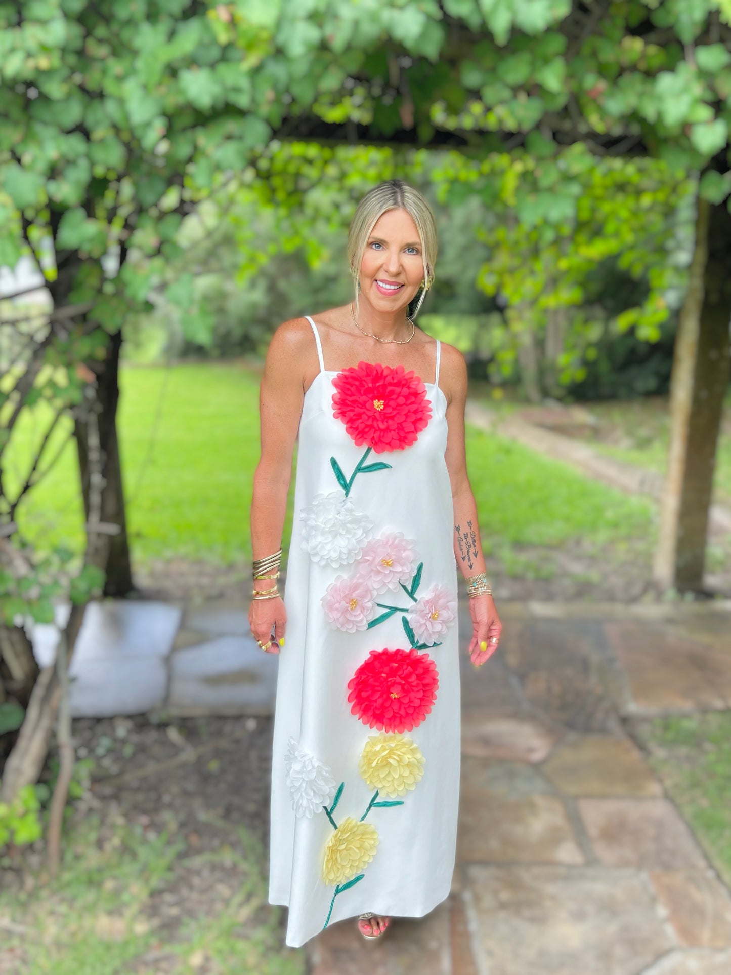 3D Garden Party Swing Dress