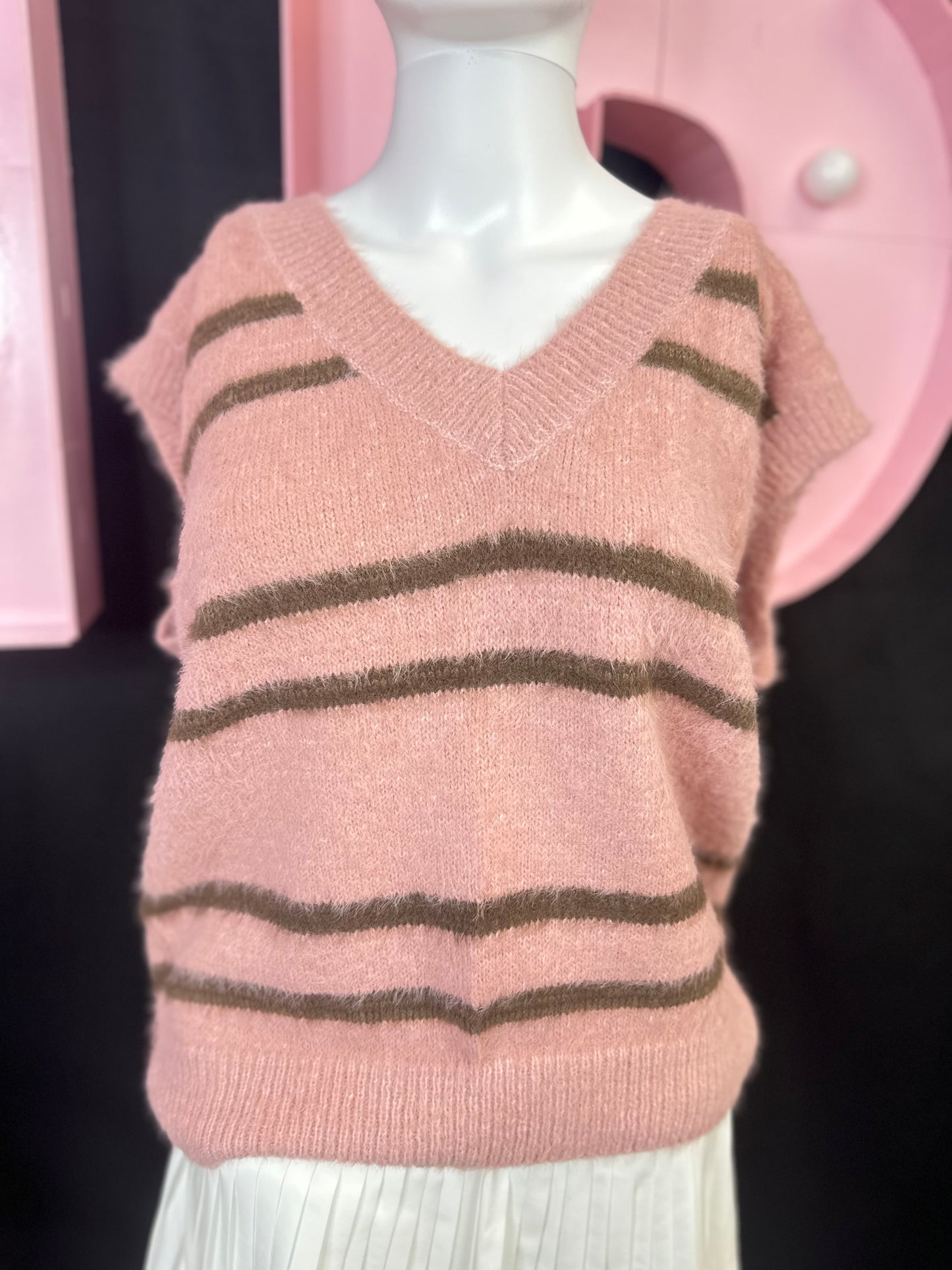 Oversized V-Neck Sweater Vest