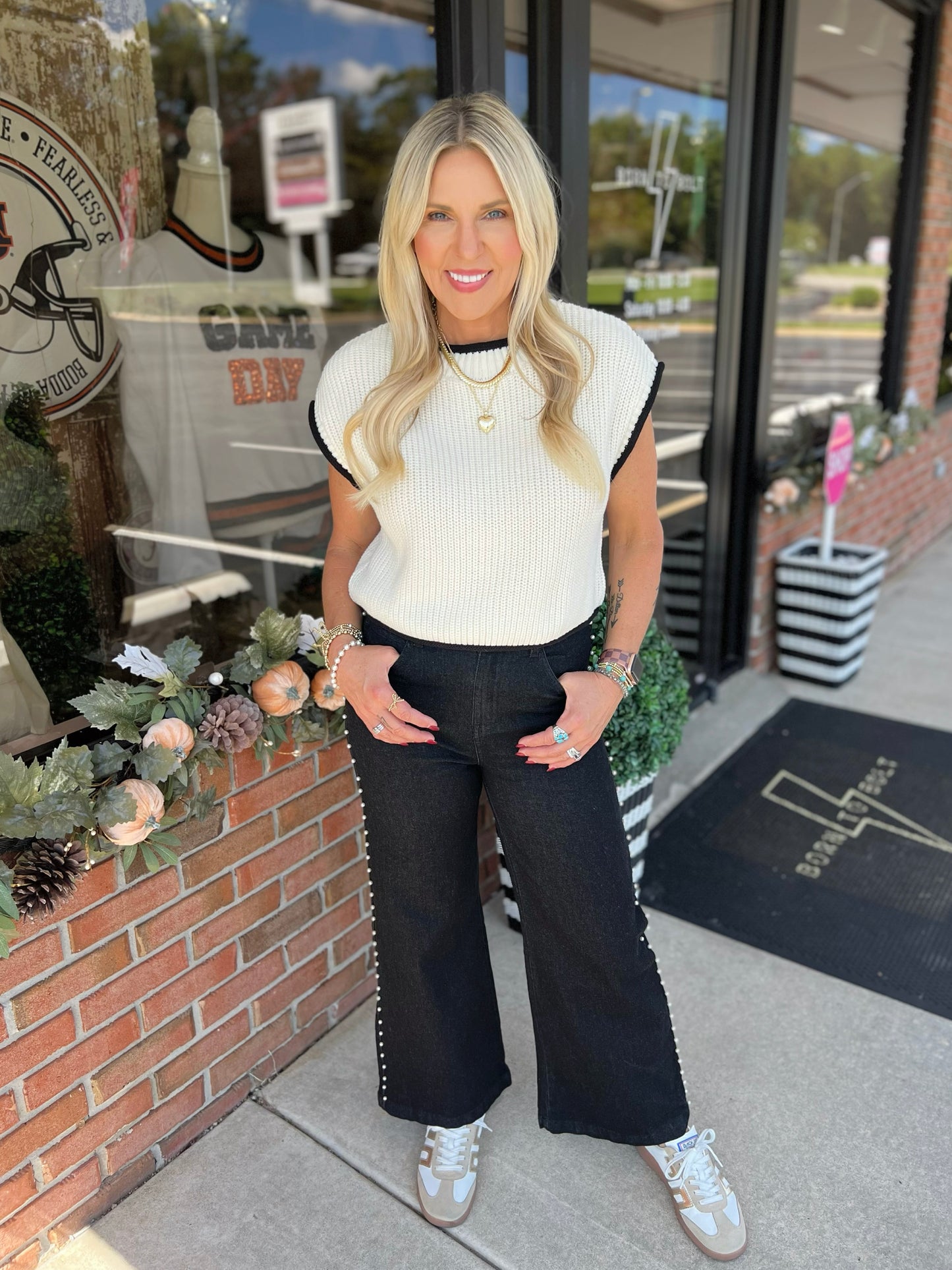 Pearl Detail Pants