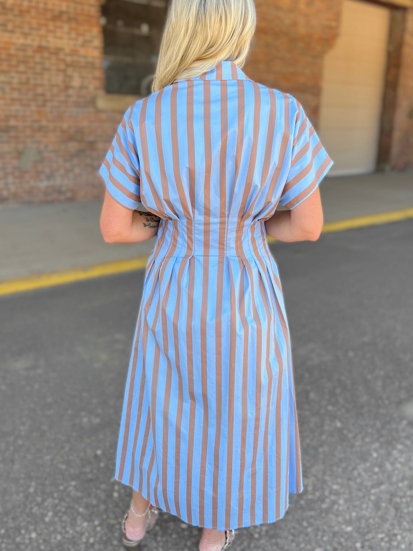 Striped Button Up Maxi Dress
