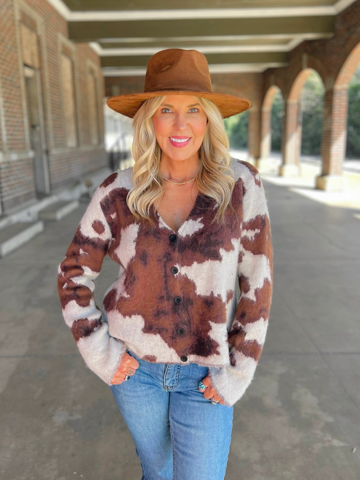 Cow Print Cardigan