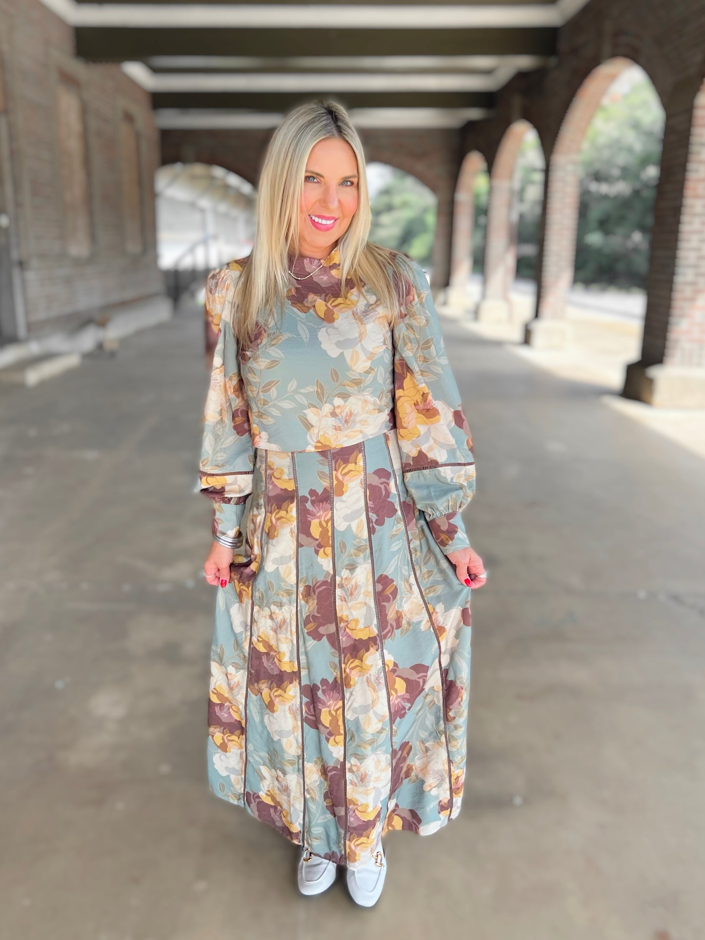 Floral Frenzy Mock Neck Top