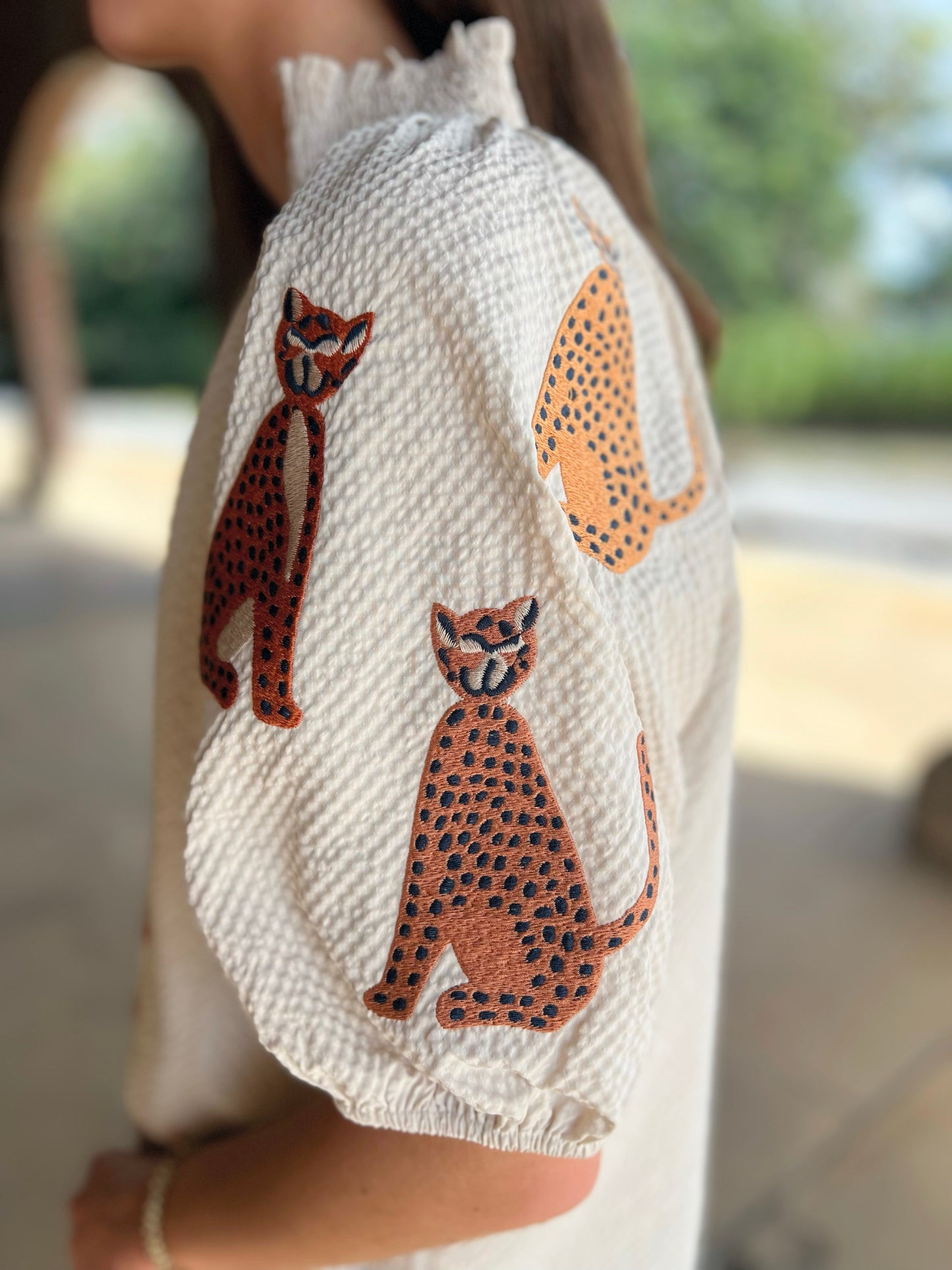 Textured Leopard Top