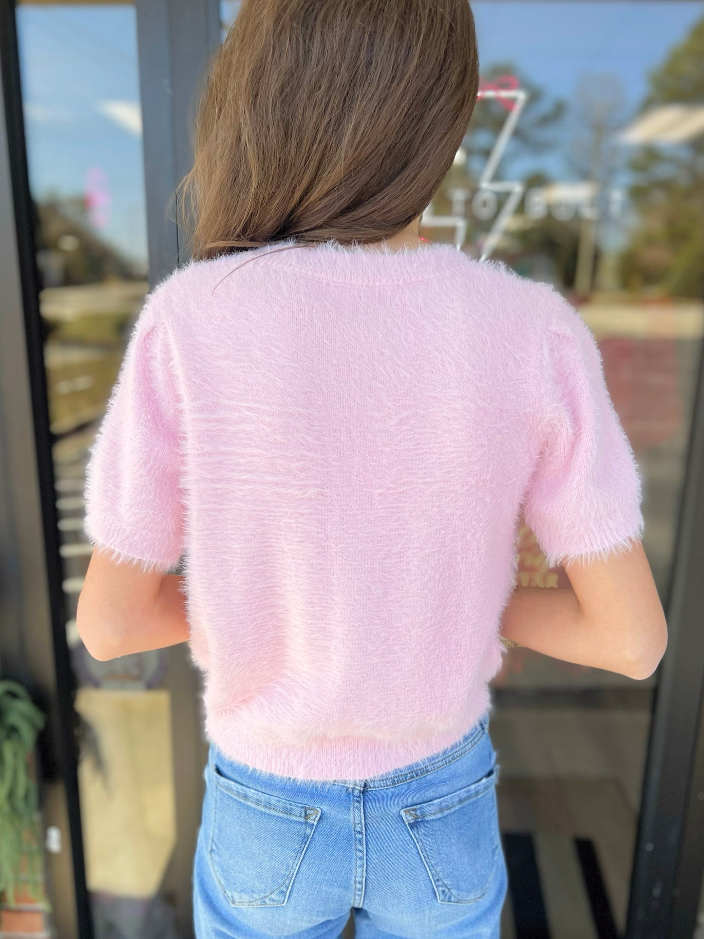 Mohair Short Sleeve Sweater