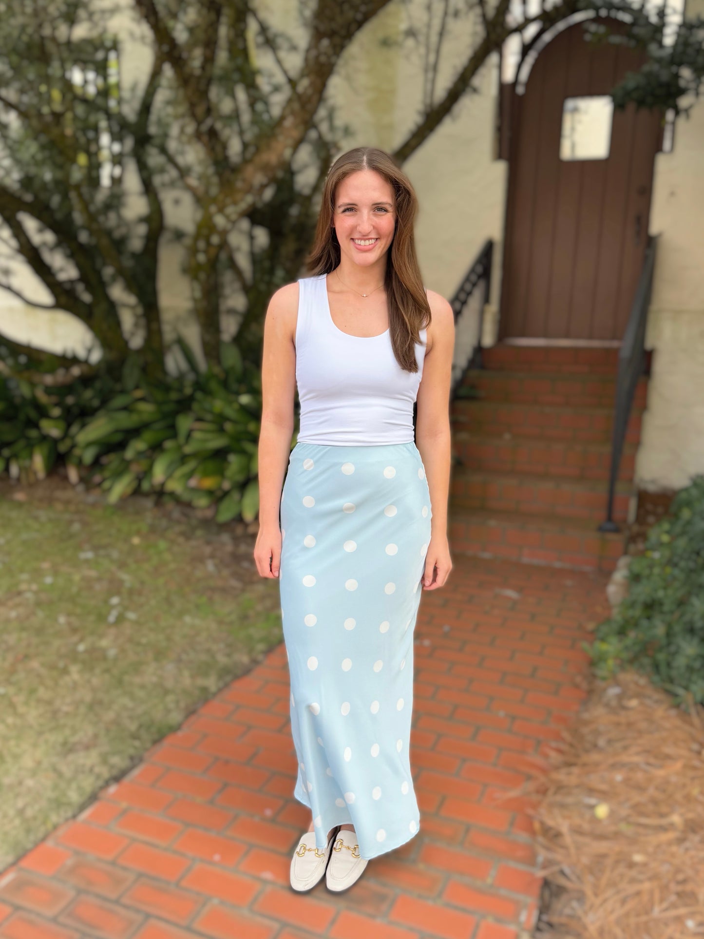Satin Polka Dot Skirt
