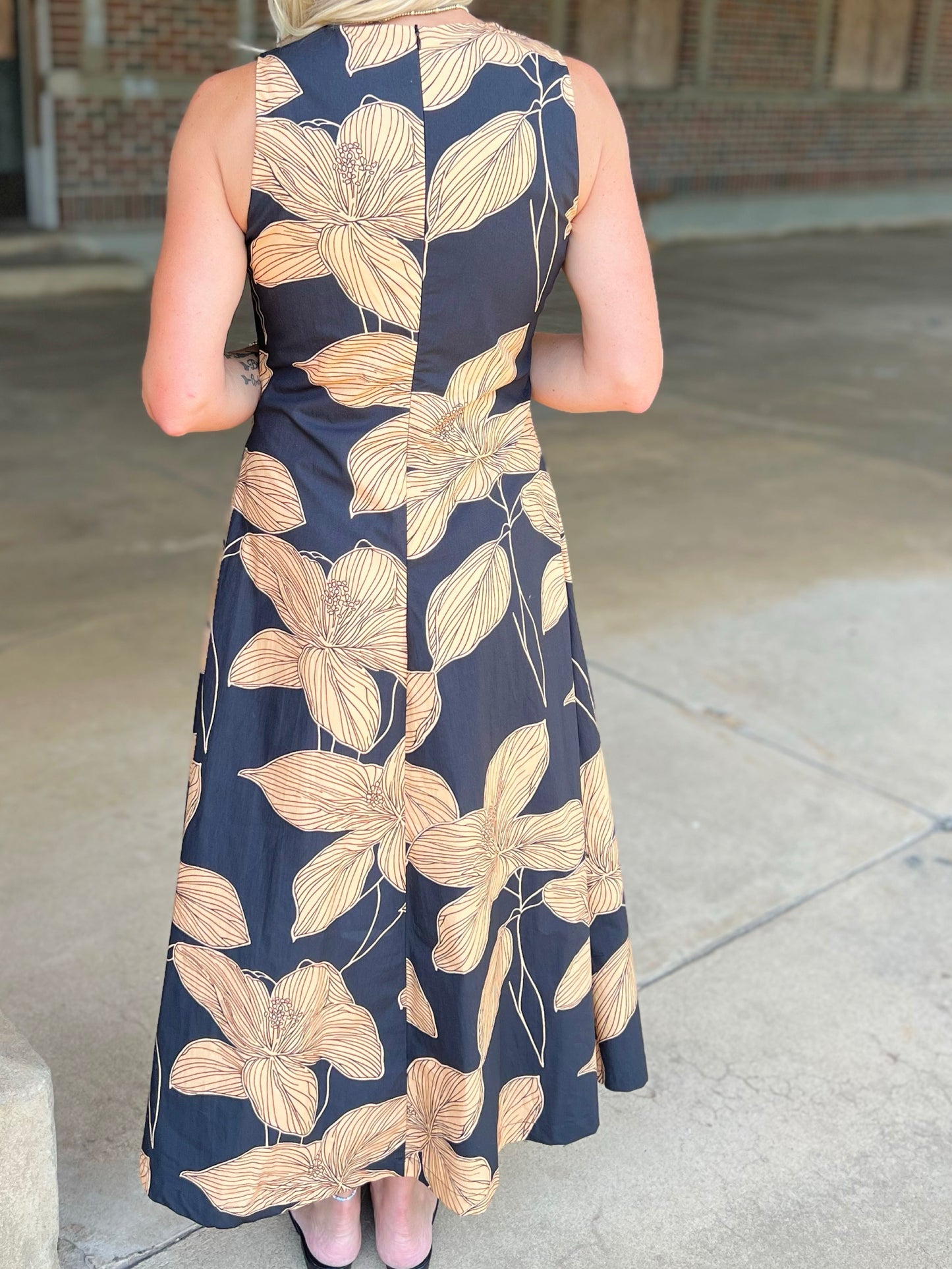 Bold Floral Midi Dress