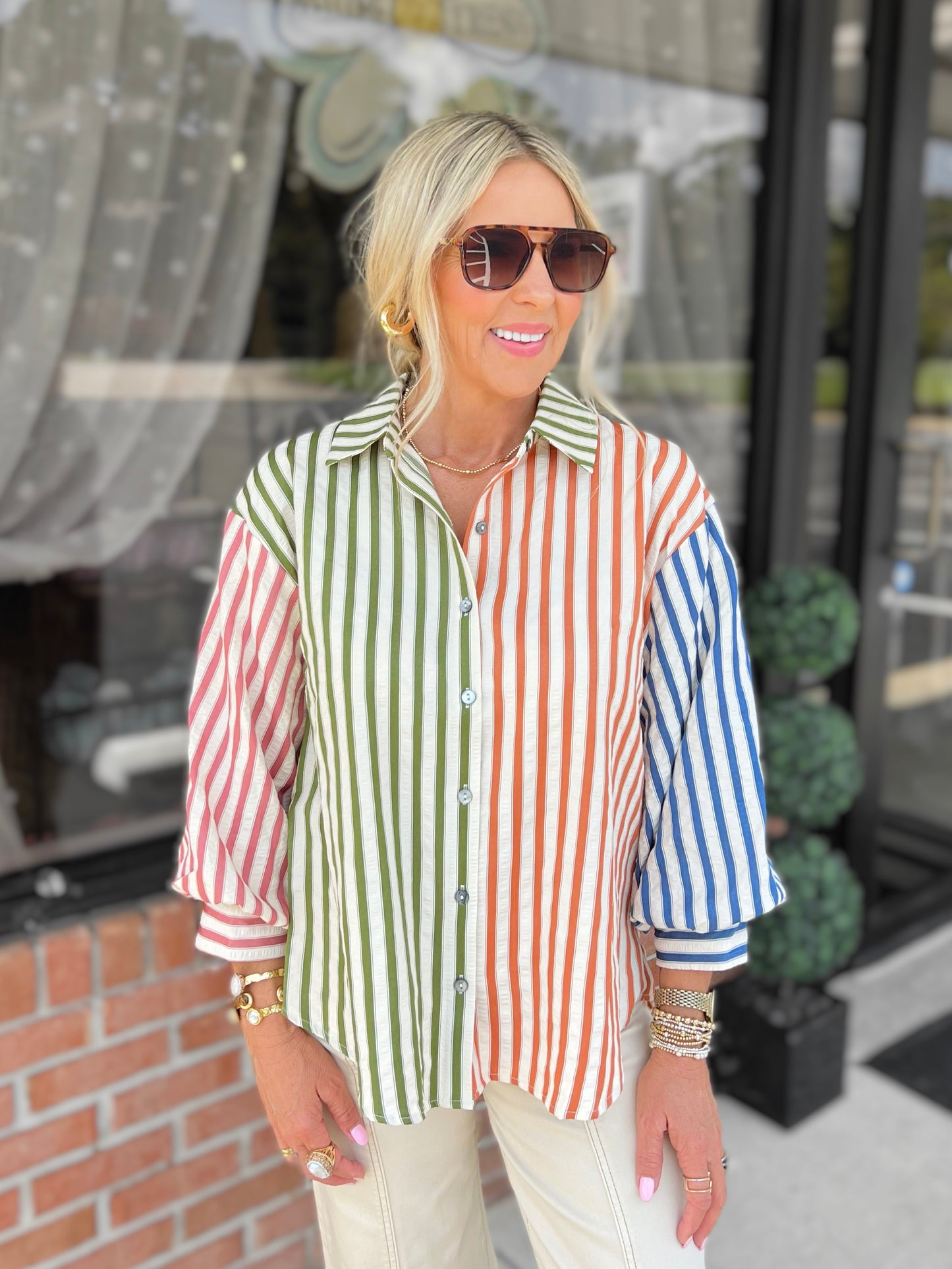Fall Colorblock Stripe Top