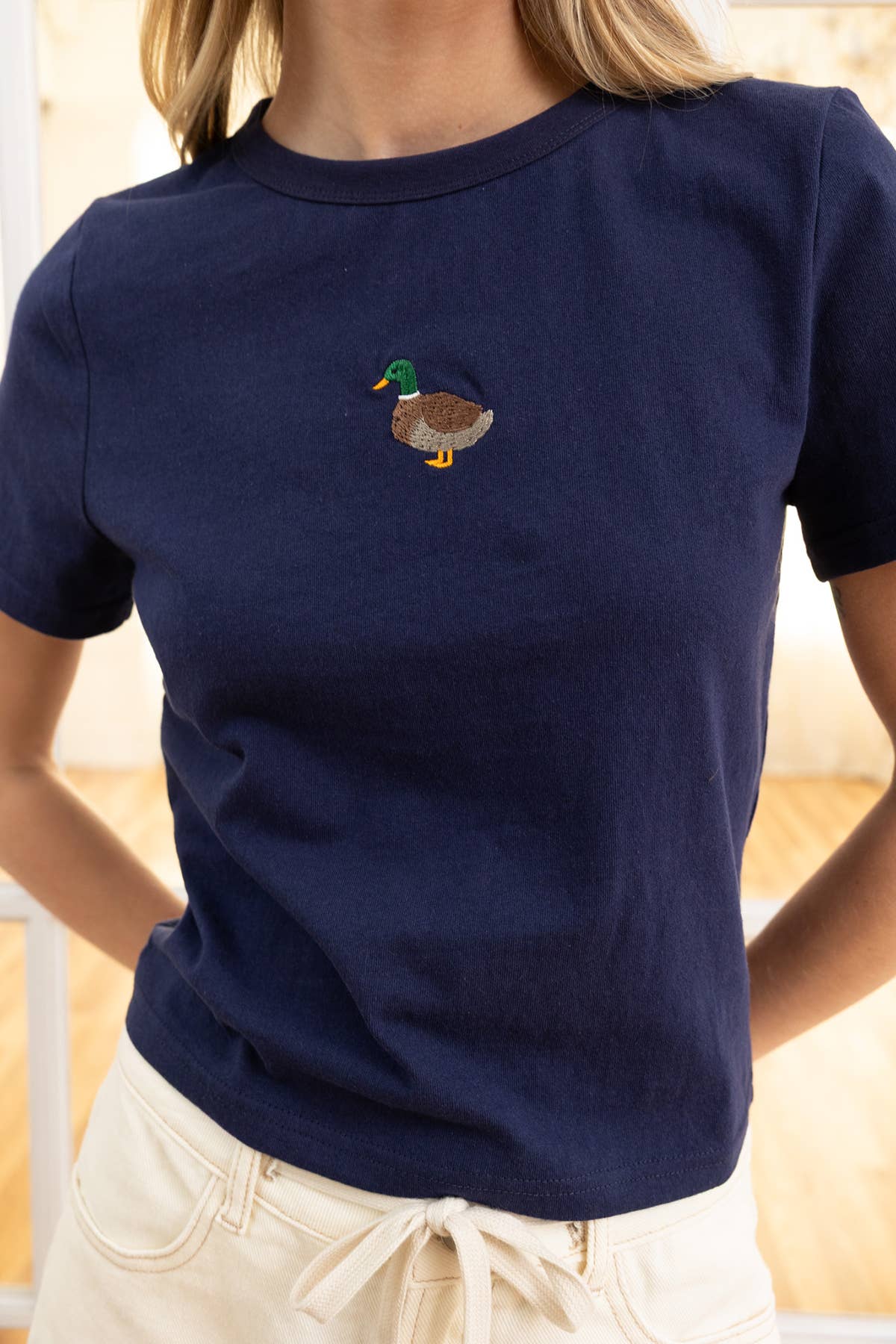 Mini Duck Embroidered Tee