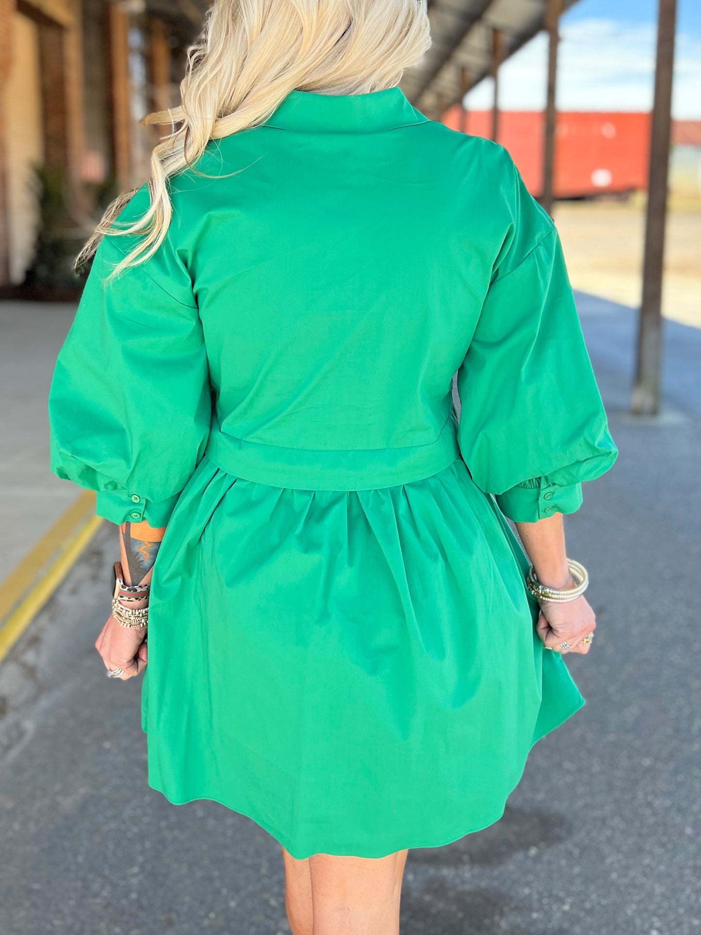 Puff Sleeve Shirt Dress