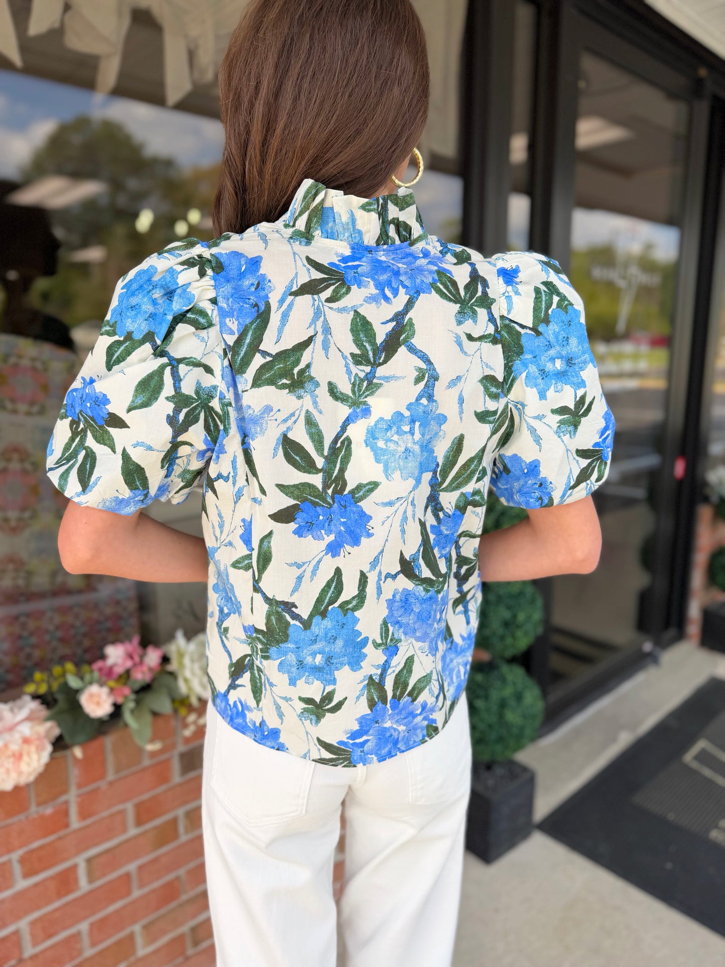 Blue Blooms Top