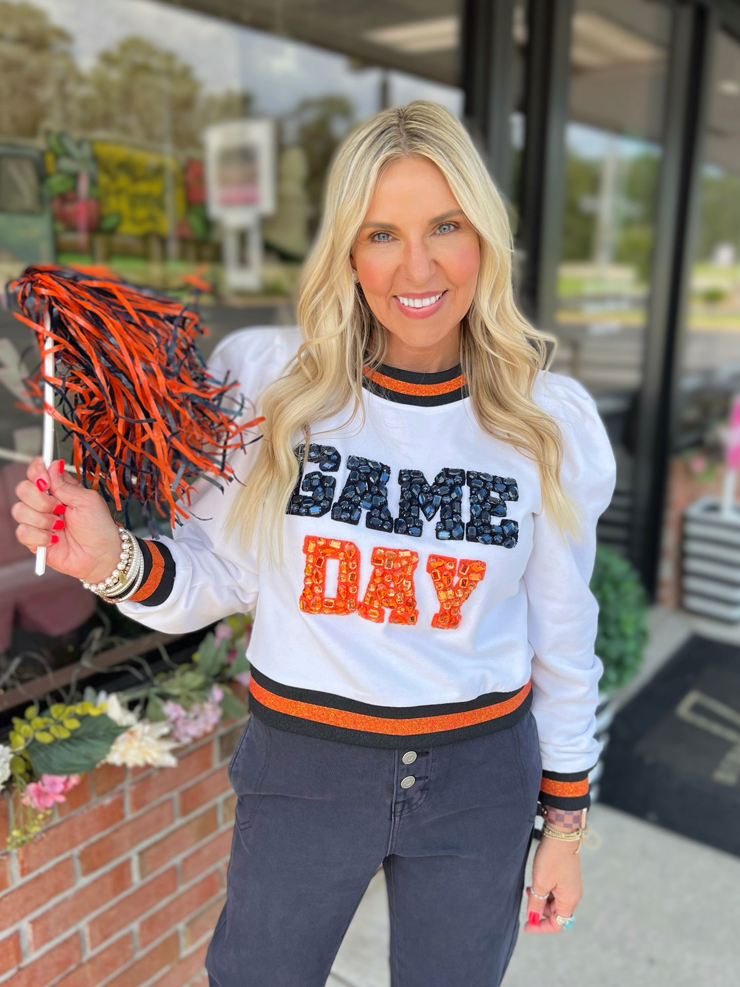 QOS Jeweled Game Day Sweatshirt