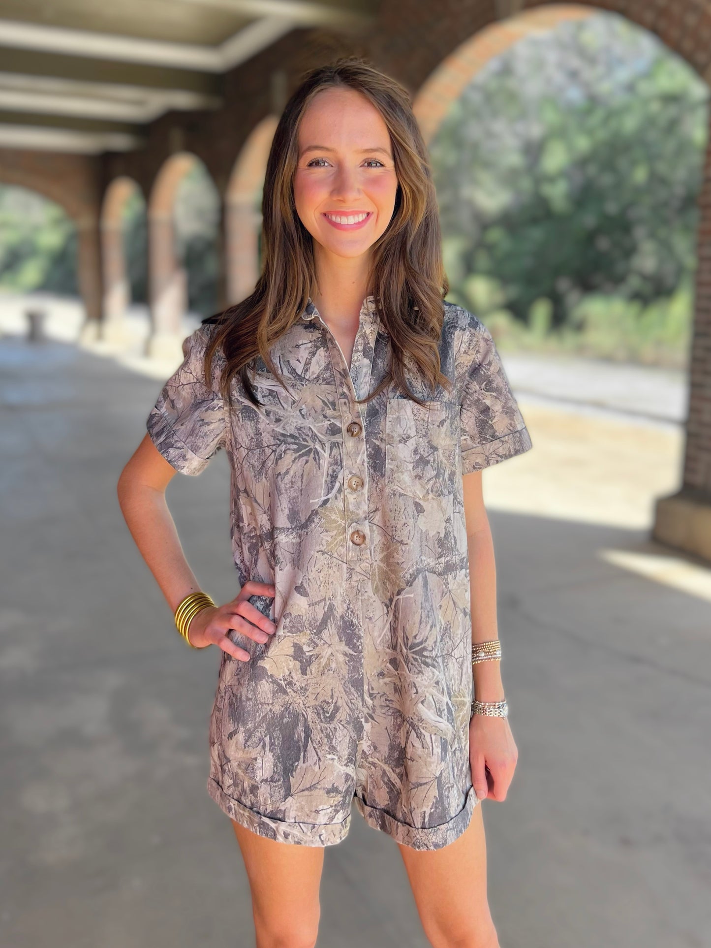 Camo Denim Romper