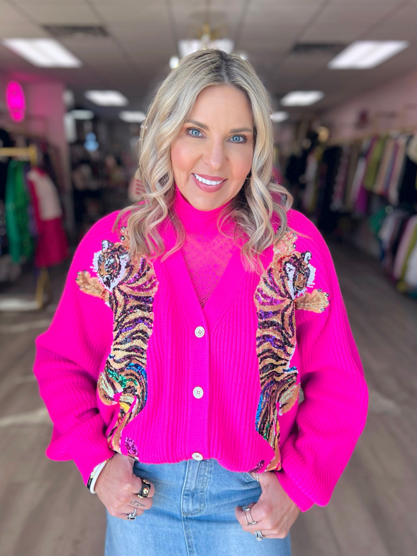 QOS: Multi Rainbow Tiger Cardigan