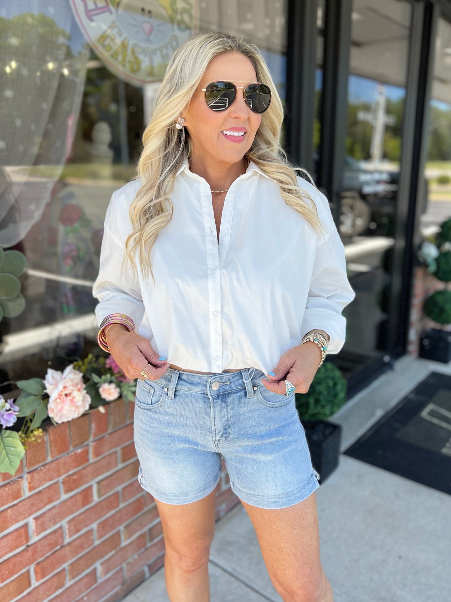 High Rise Side Slit Shorts