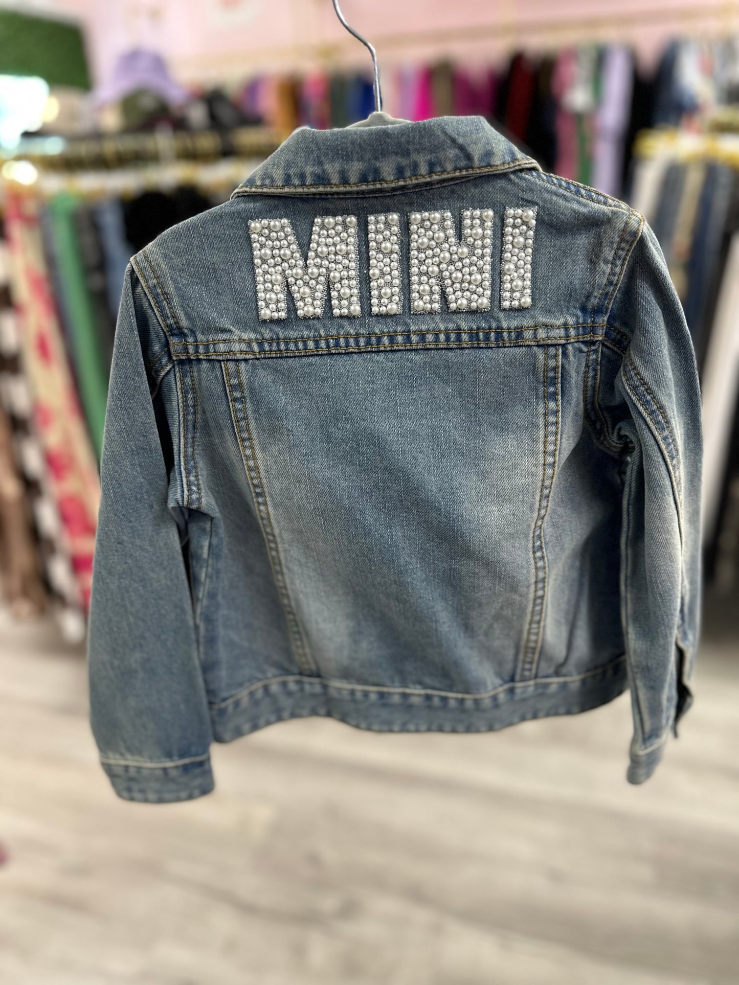 Mini Denim Beaded Jacket