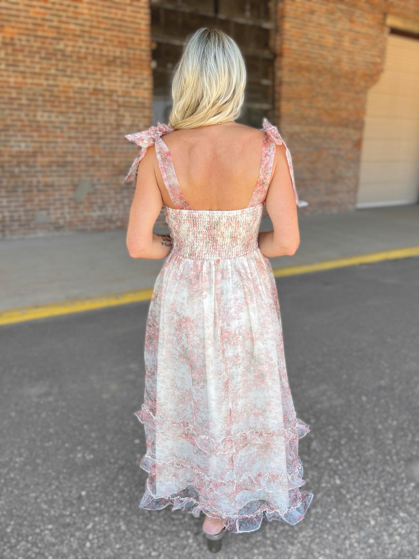 Floral Romance Organza Maxi Dress