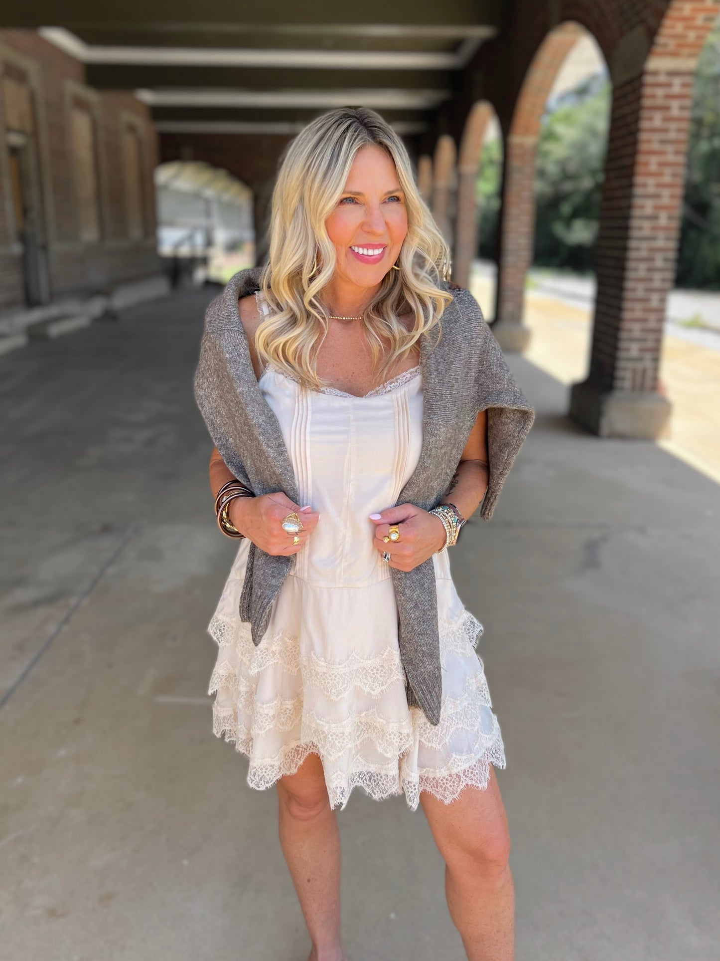 Scallop Lace Slip Dress