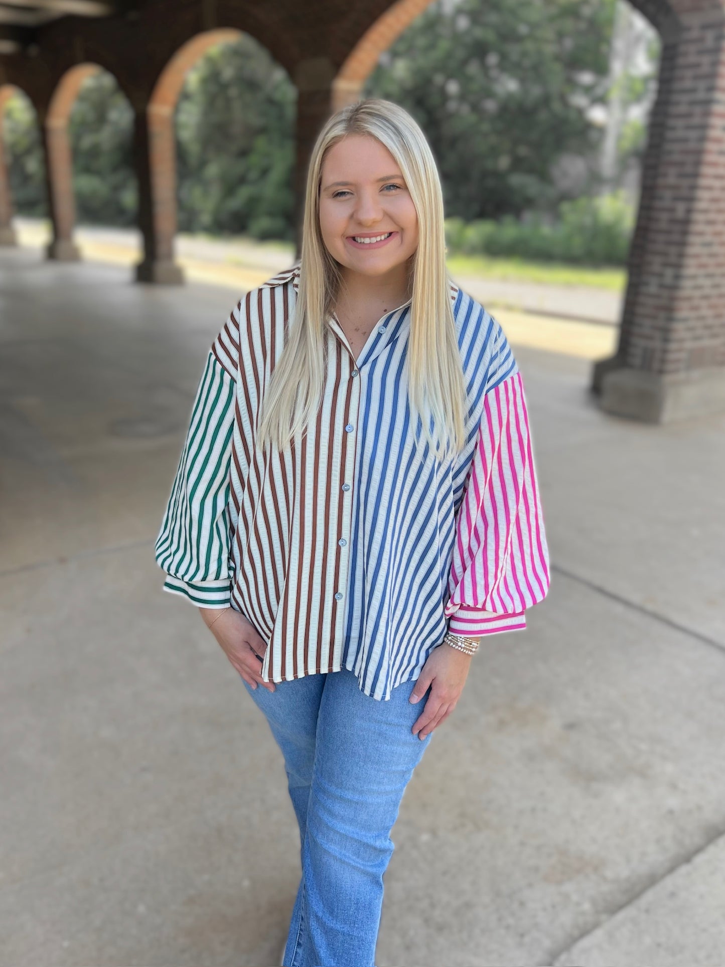 Fall Colorblock Stripe Top