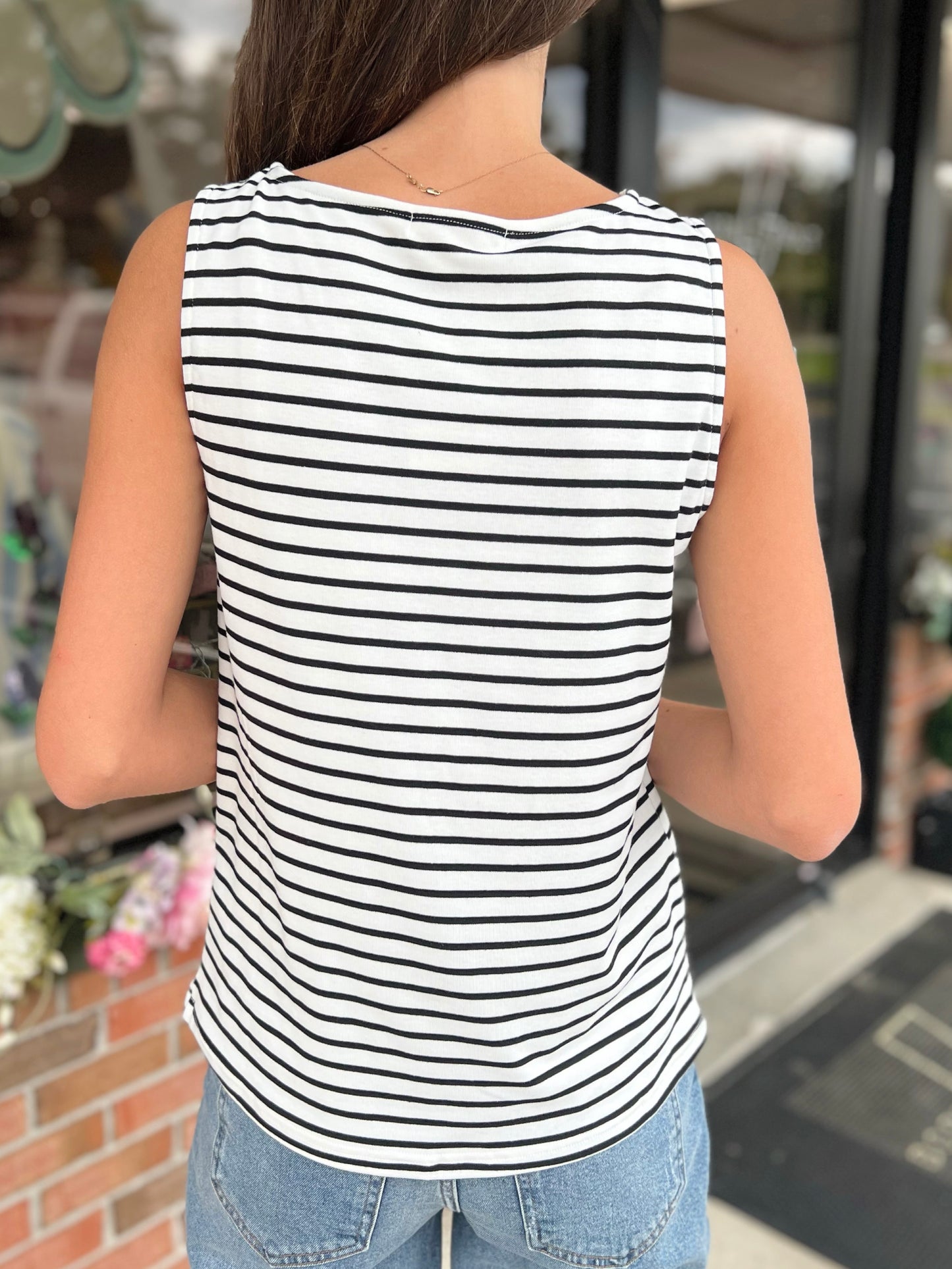 Stripe Boat Neck Tank