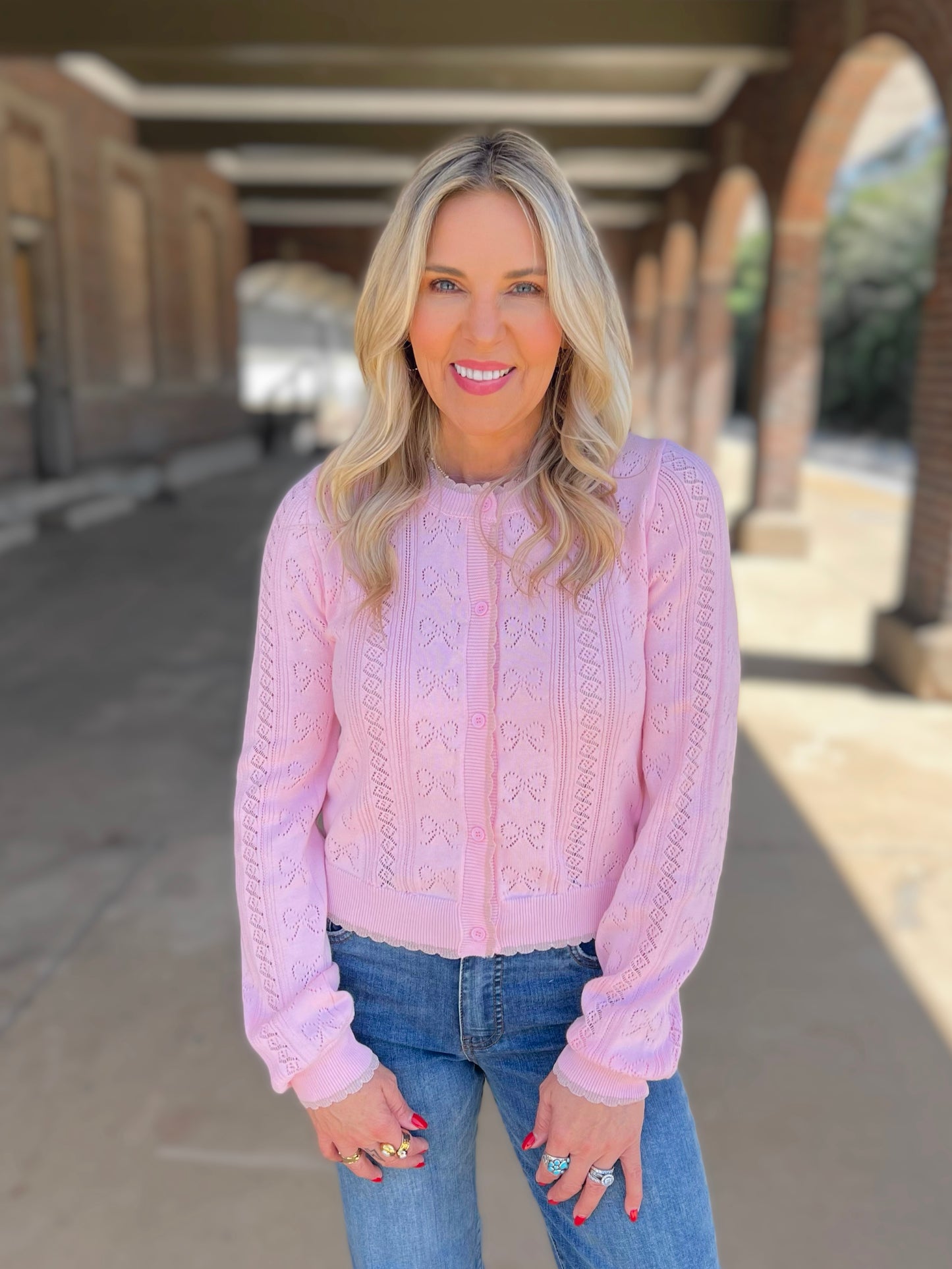 Bow Pointelle Cardigan