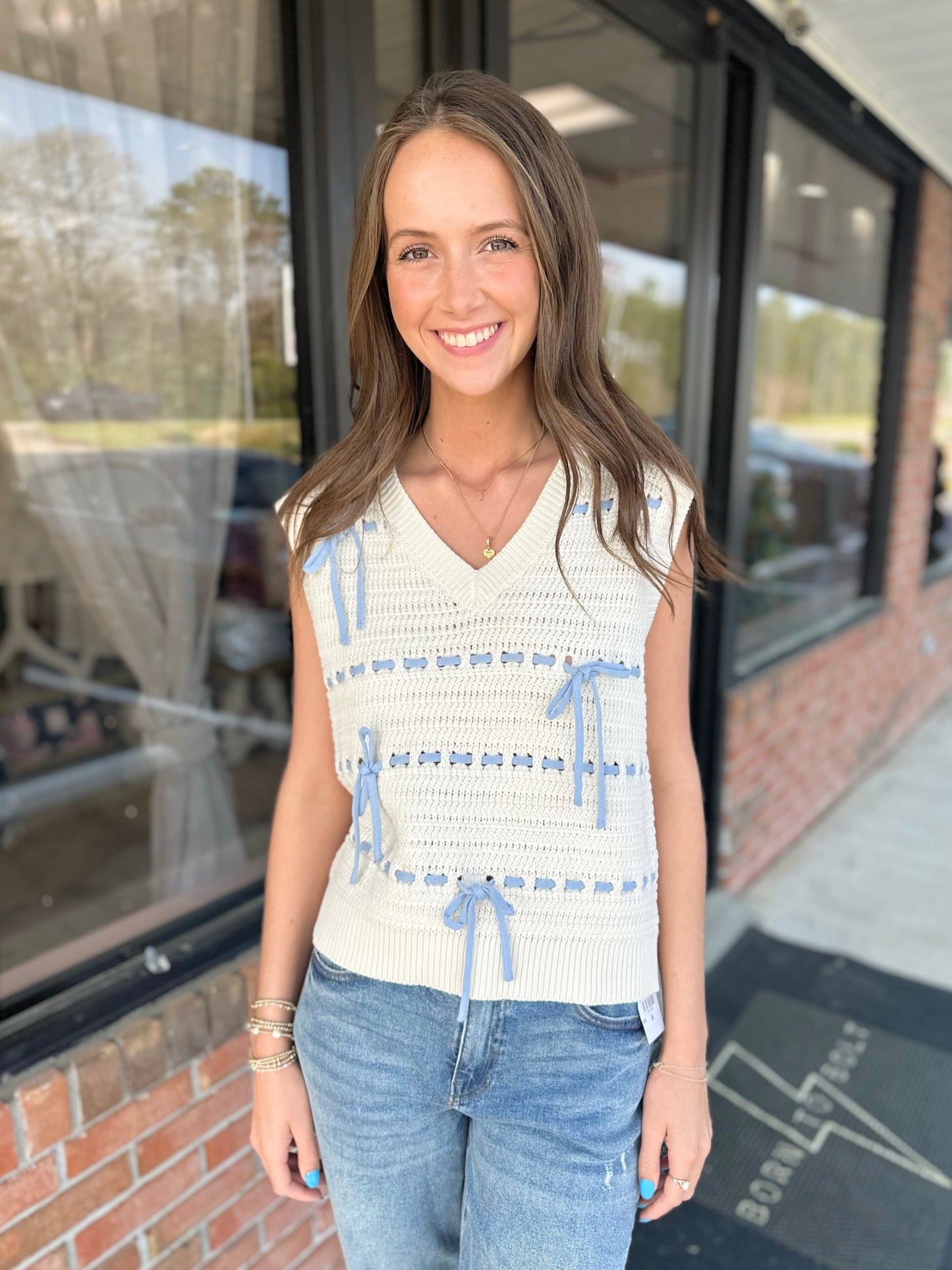 Bow Detail Sweater Vest