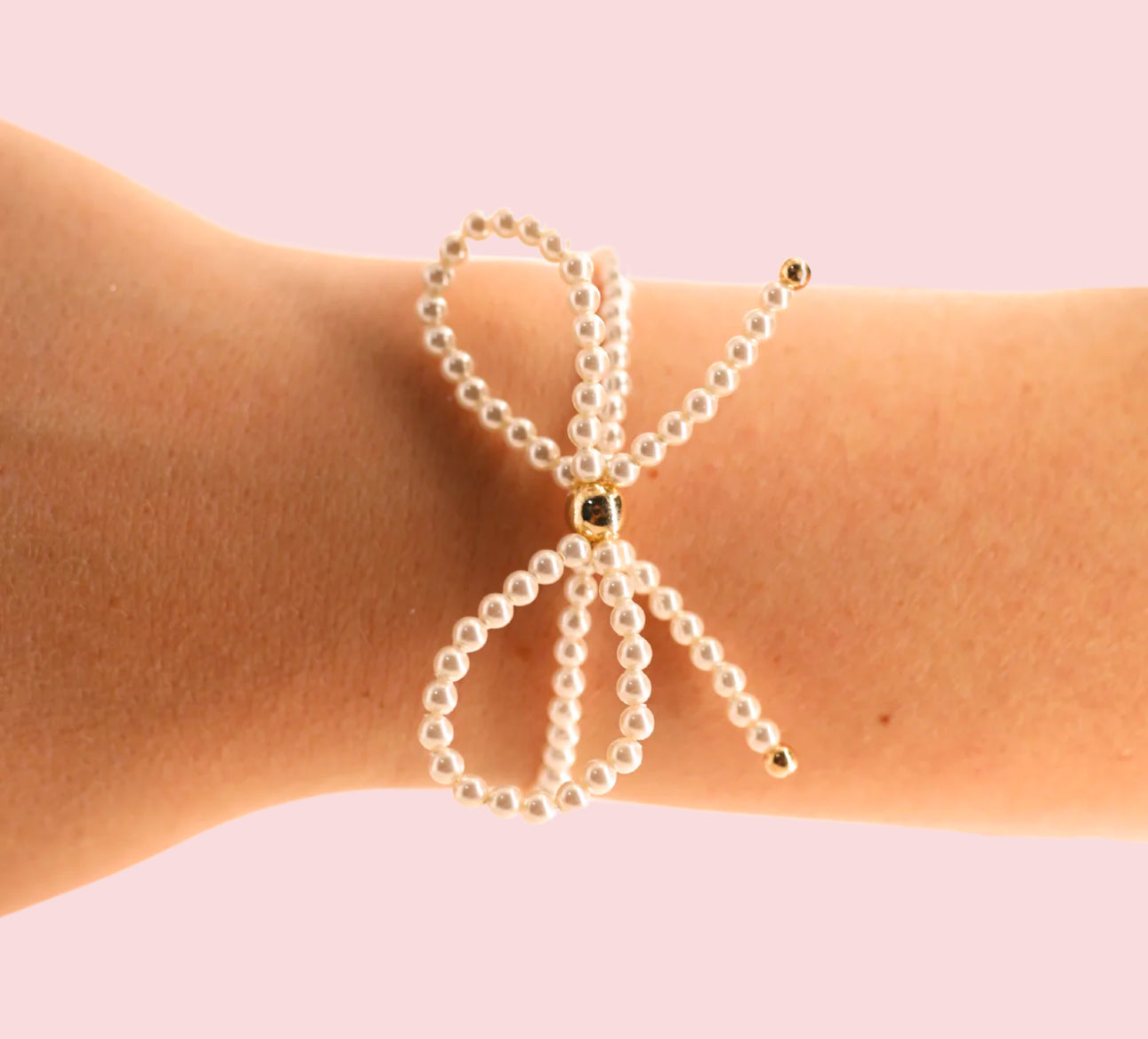 Beaded Blondes Pearl Bow Bracelet