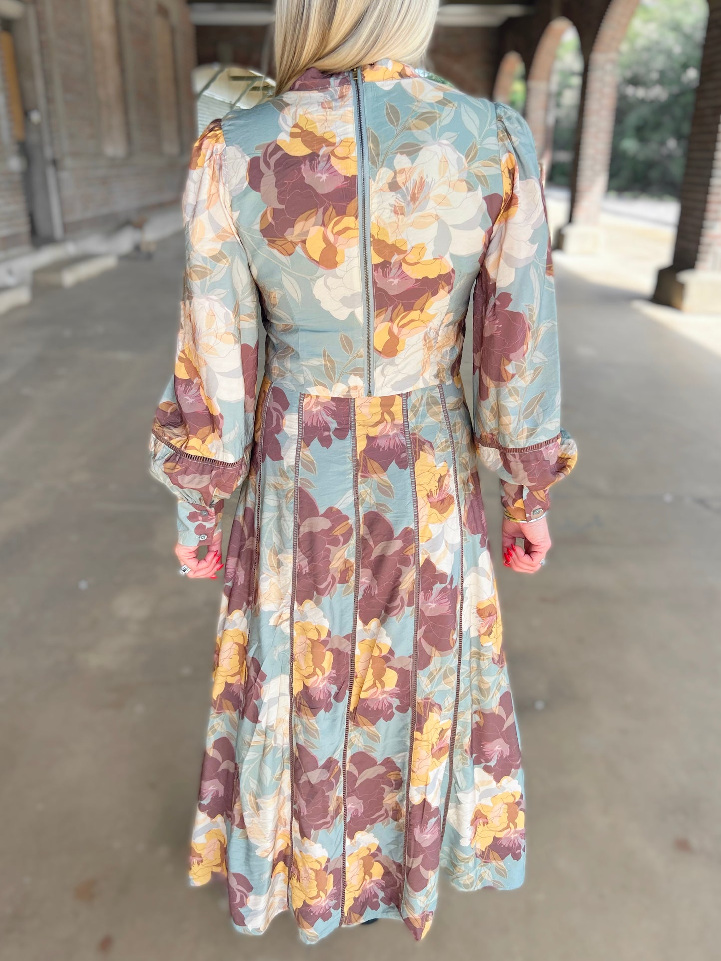 Floral Frenzy Mock Neck Top