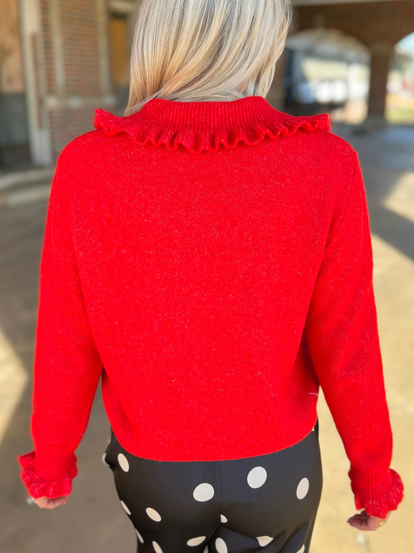 Ruffle Collar Cardigan