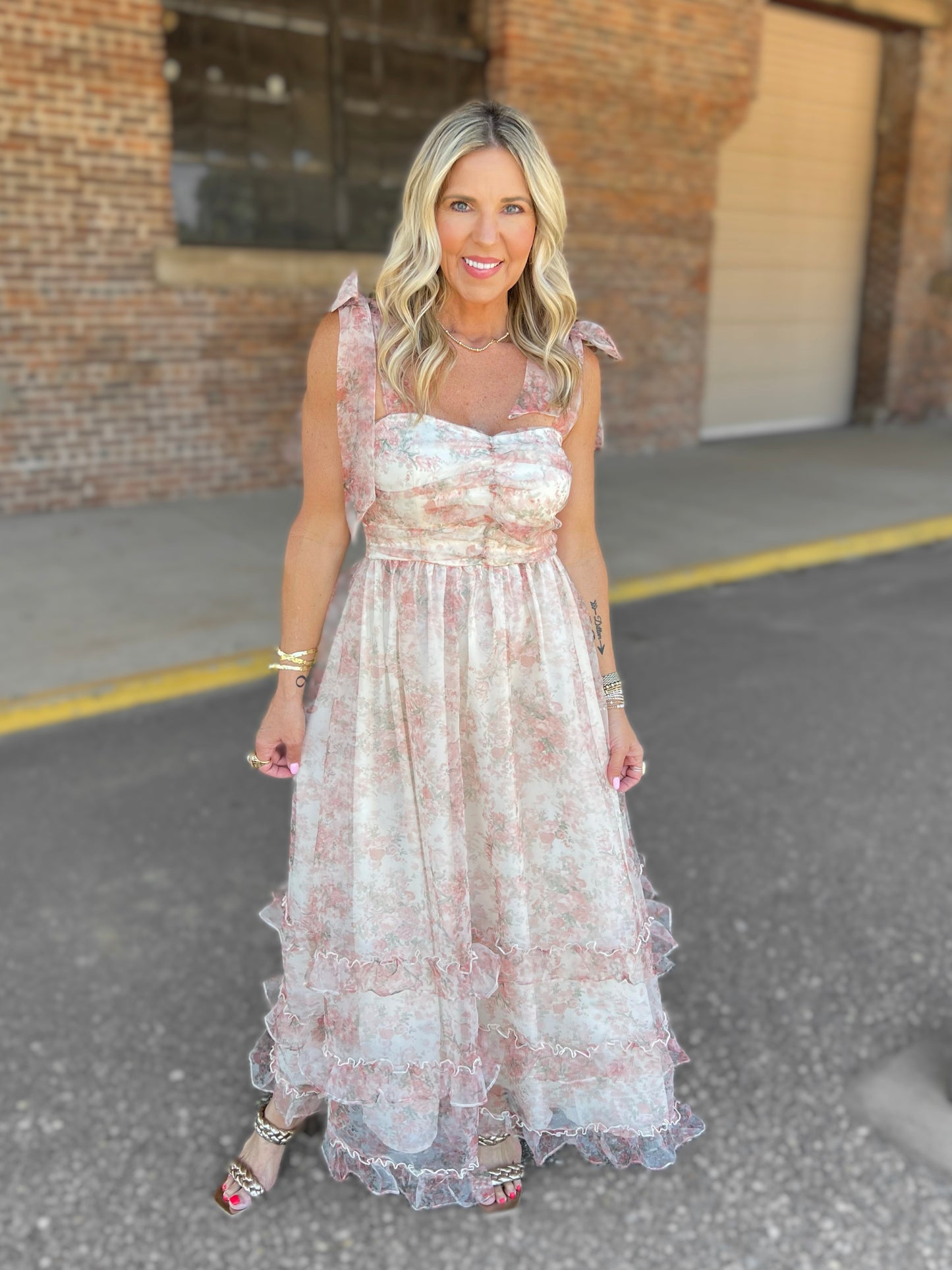 Floral Romance Organza Maxi Dress