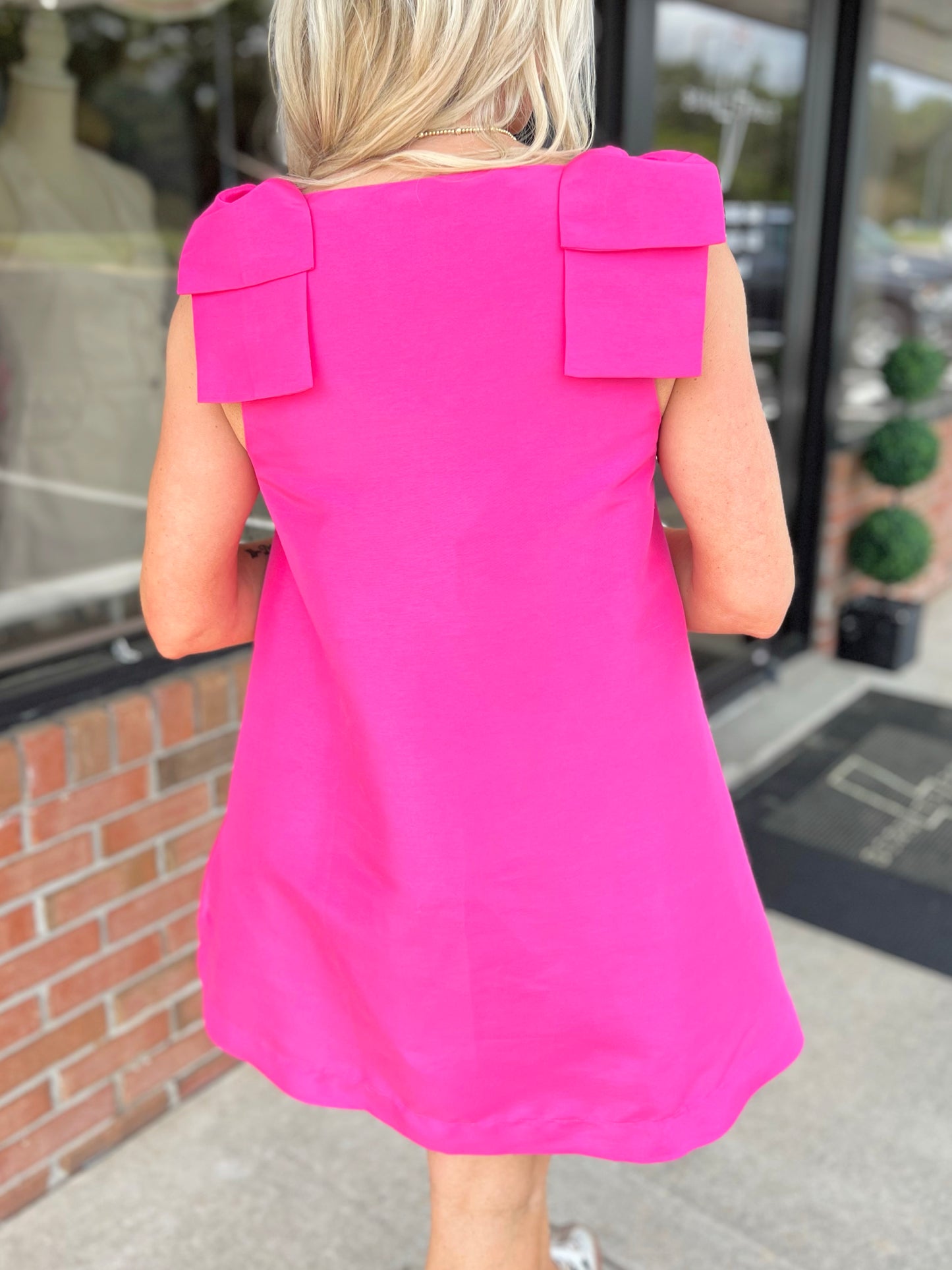Alani Bow Trapeze Mini Dress