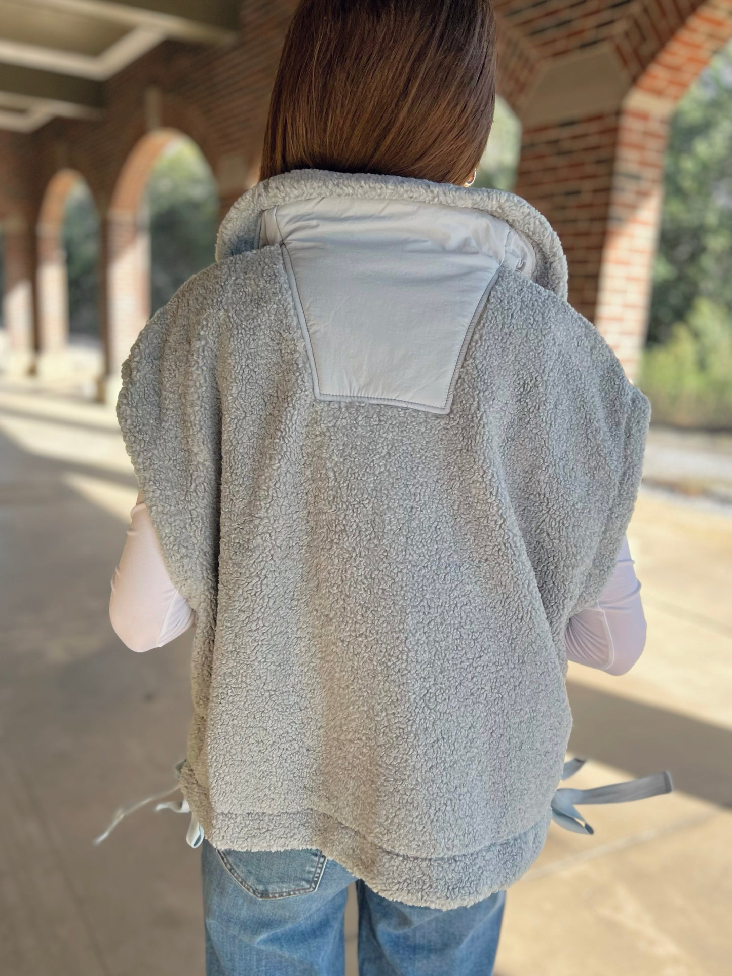 Fleece Vest with Side Tie Detail