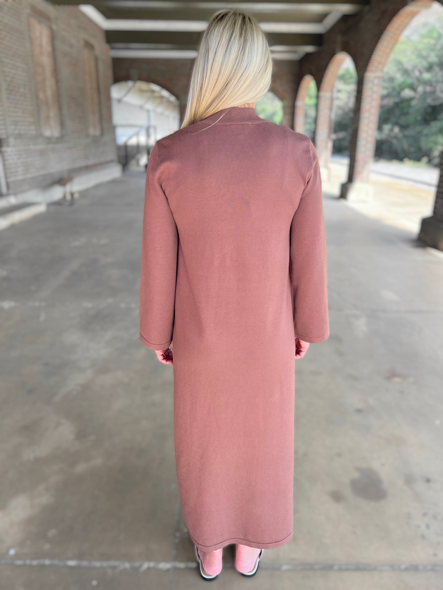Mock Neck Midi Dress