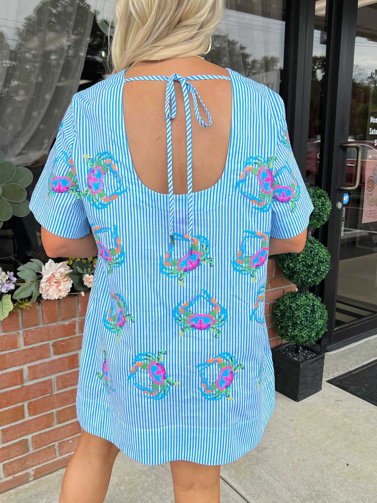 QOS Striped Rainbow Crab Dress